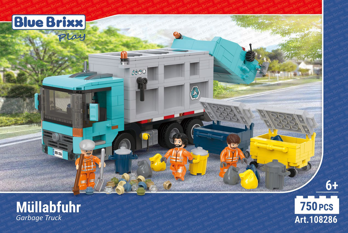 BlueBrixx - Vuilniswagen met accessoires (749 bouwstenen) 6+ jaar - bouwset