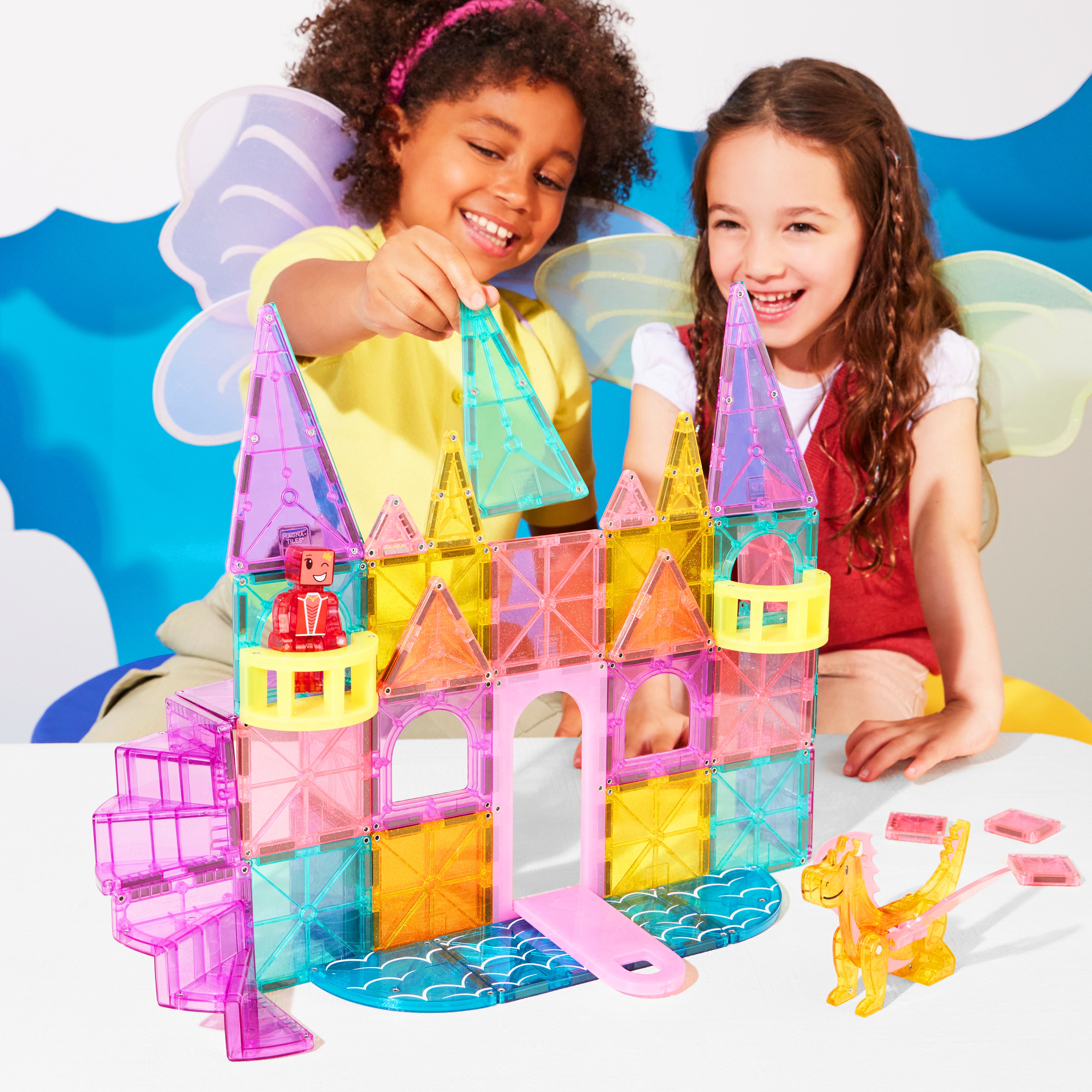 MAGNA-TILES® 48 Castle Deluxe DLX Kasteel set met 8 microMAGS