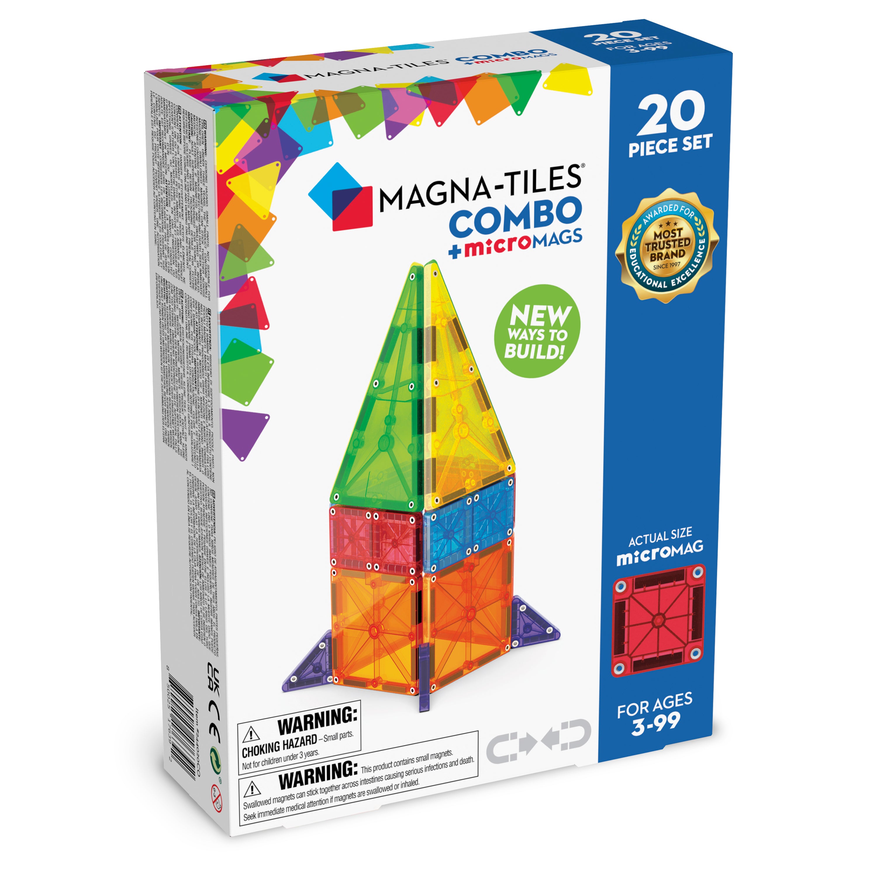 MAGNA-TILES® 20 COMBOset met 12 microMAGS