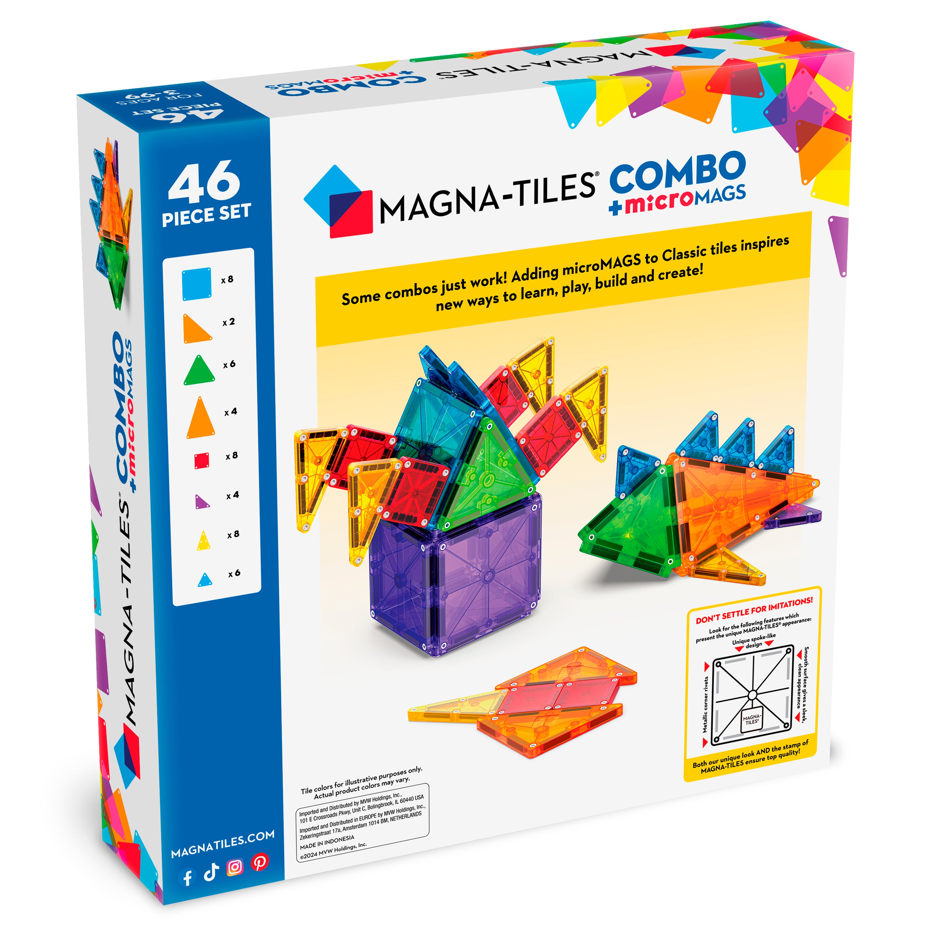 MAGNA-TILES® 46 COMBOset met 26 microMAGS