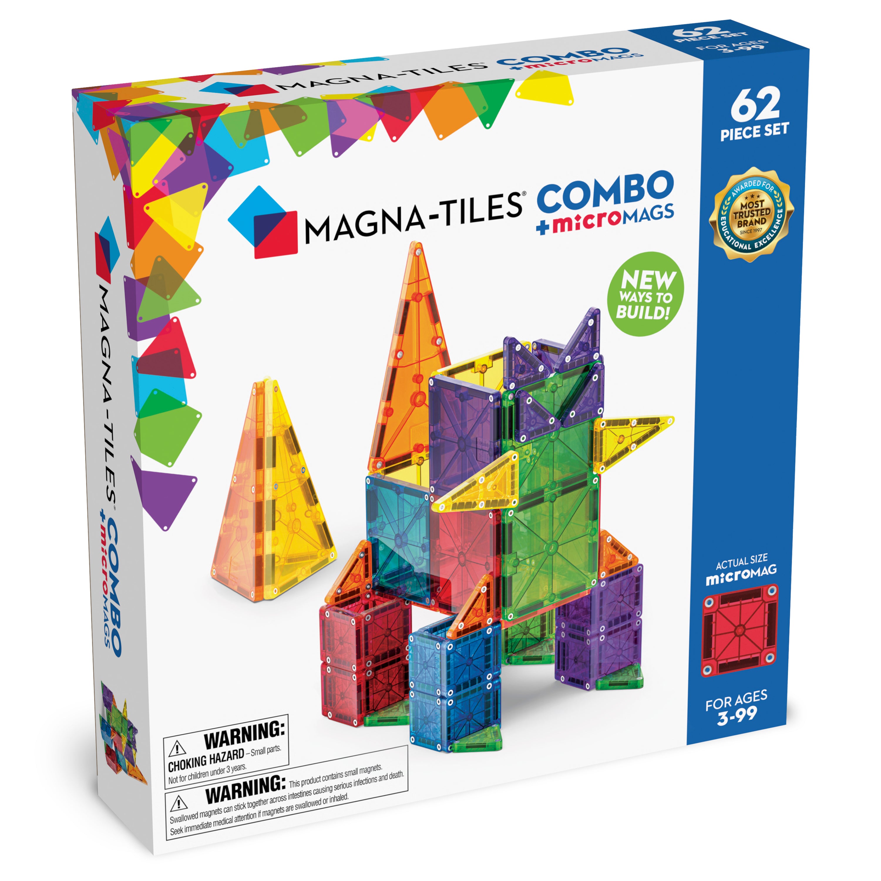 MAGNA-TILES® 62 COMBOset met 46 microMAGS