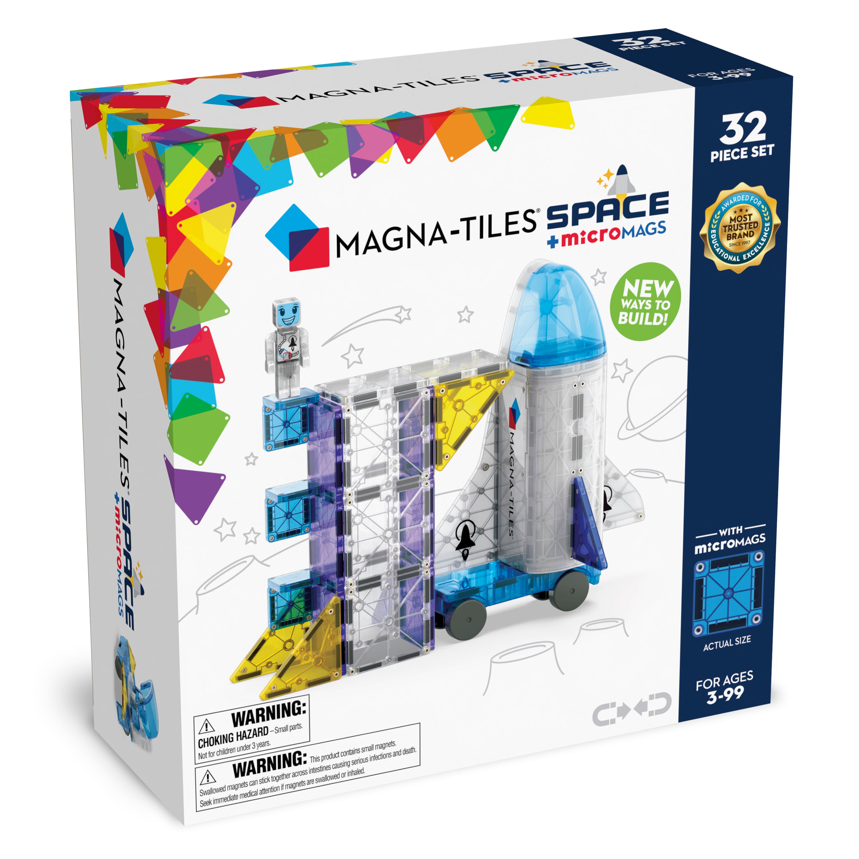 MAGNA-TILES® 32 Space Ruimte set met microMAGS