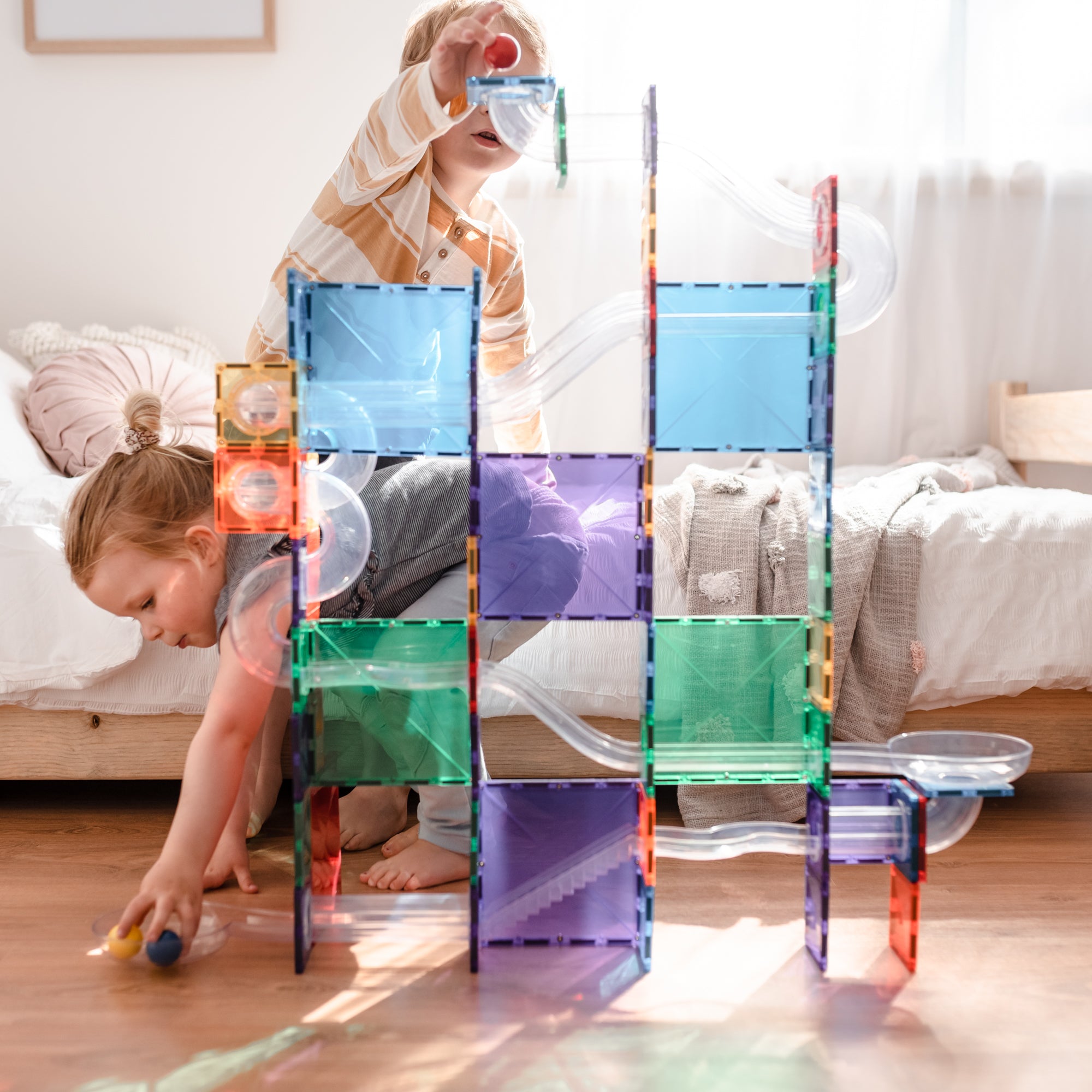 CONNETIX - Ball Run Pack knikkerbaan 92 stuks - magnetisch constructiespeelgoed