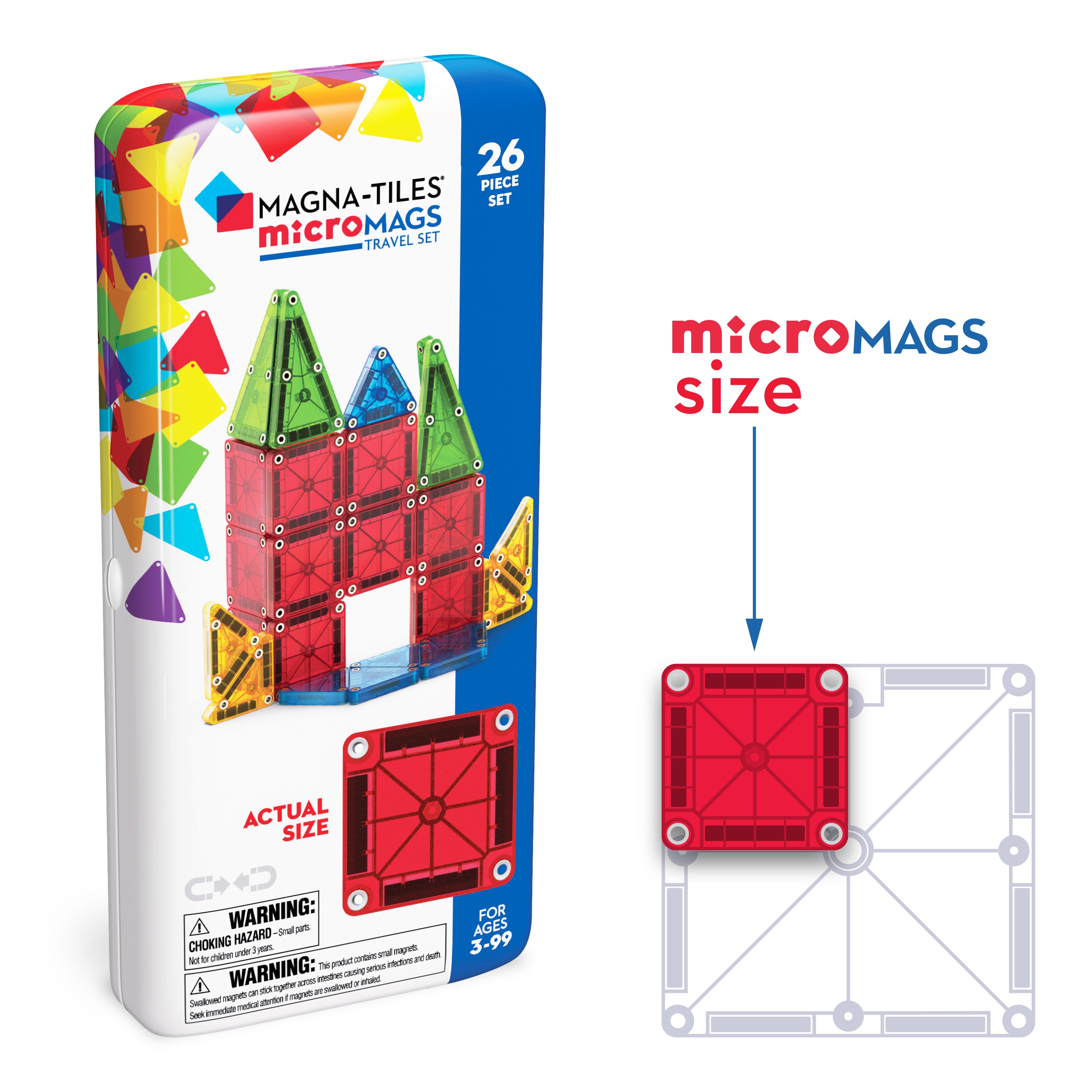 MAGNA-TILES® microMAGS Travel Set 26-delig