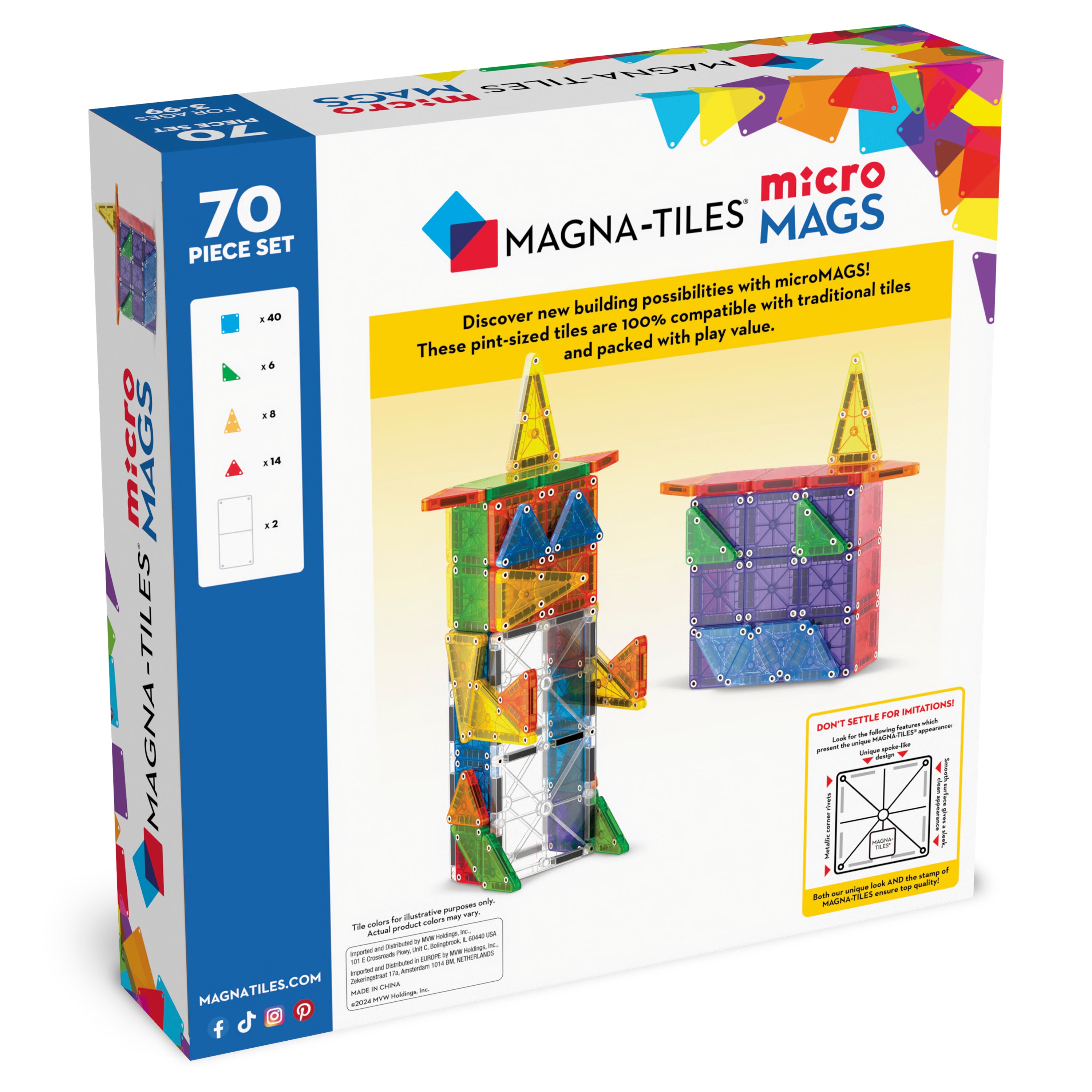 MAGNA-TILES® 70 microMAGS DLX Deluxe set