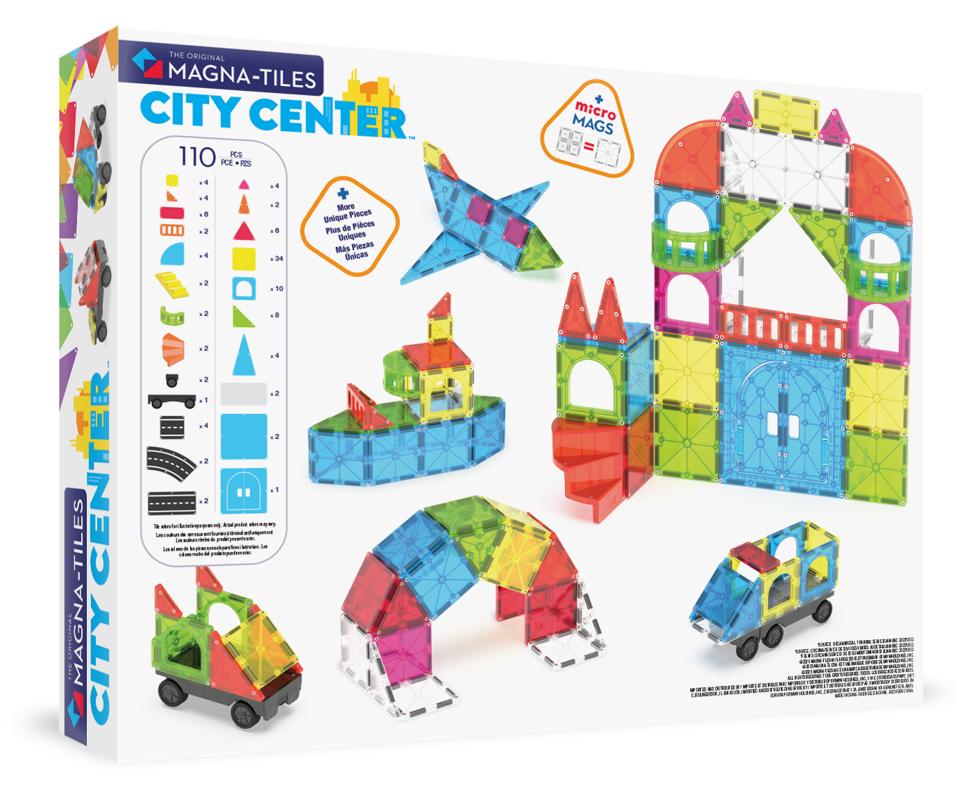 MAGNA-TILES® City Center met microMAGS (110 stuks)