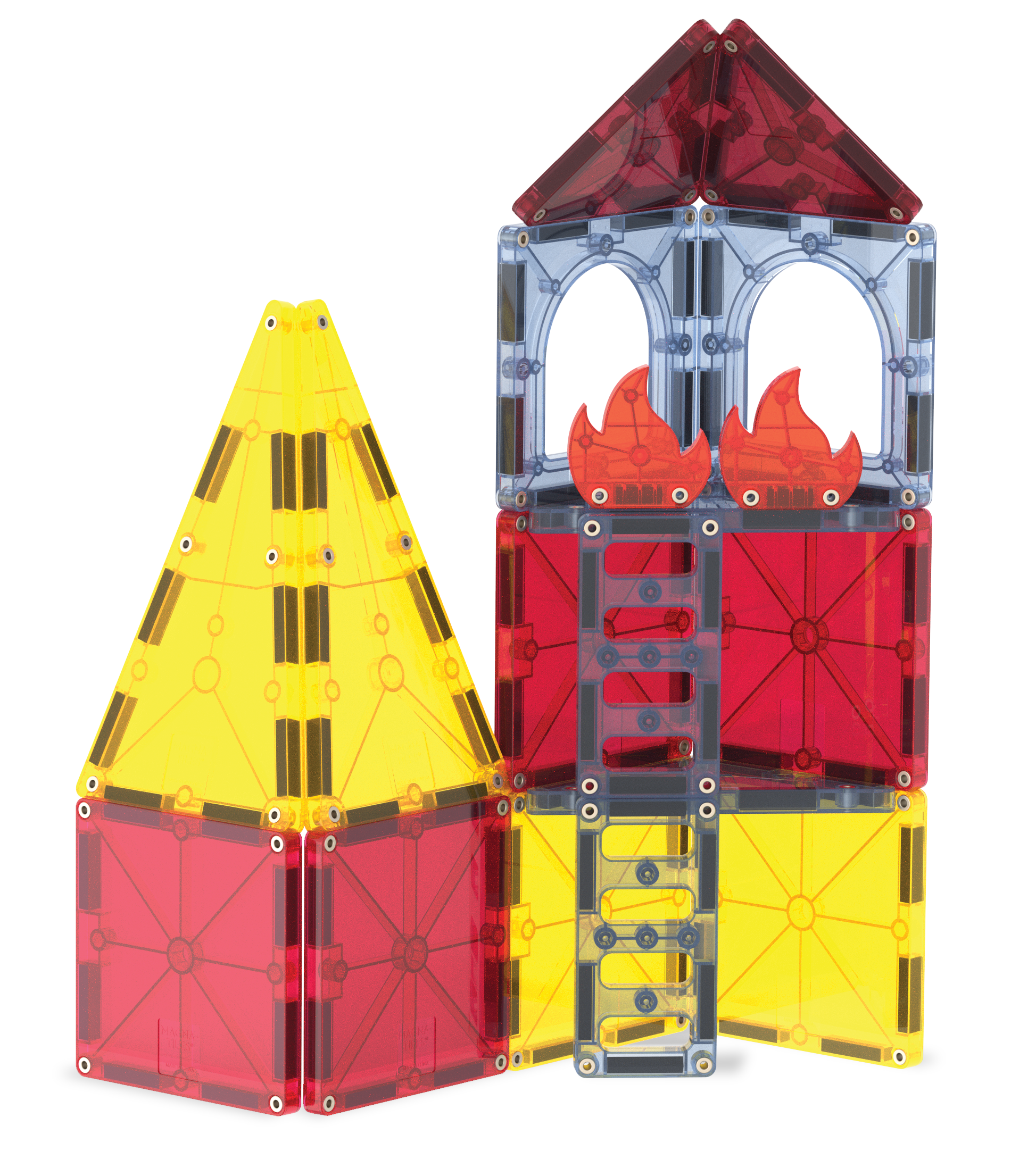 MAGNA-TILES® Fire Station met microMAGS (27 stuks)