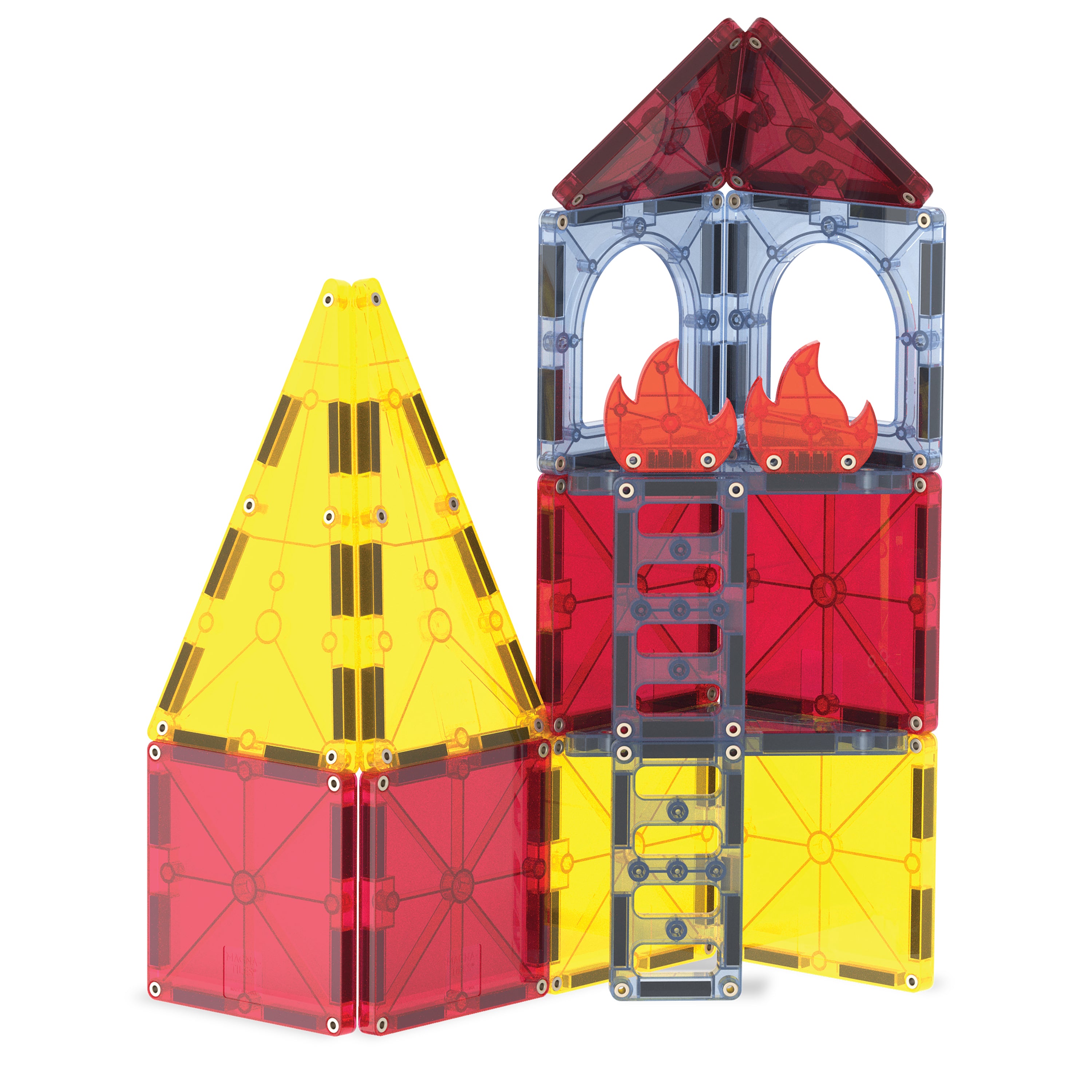 MAGNA-TILES® Fire Station met microMAGS (27 stuks)
