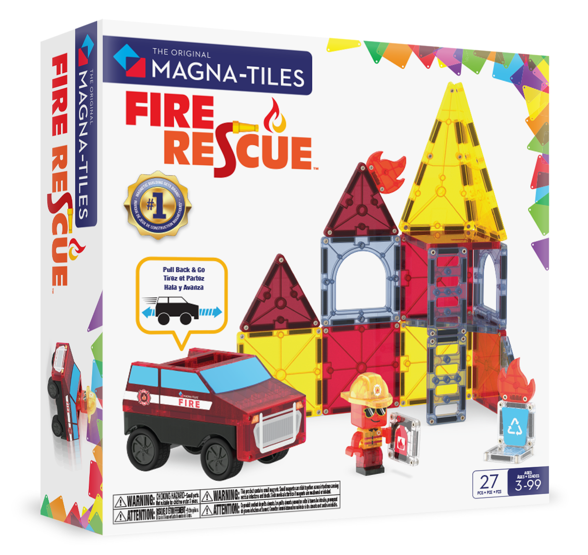 MAGNA-TILES® Fire Station met microMAGS (27 stuks)
