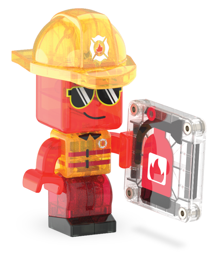 MAGNA-TILES® Fire Station met microMAGS (27 stuks)