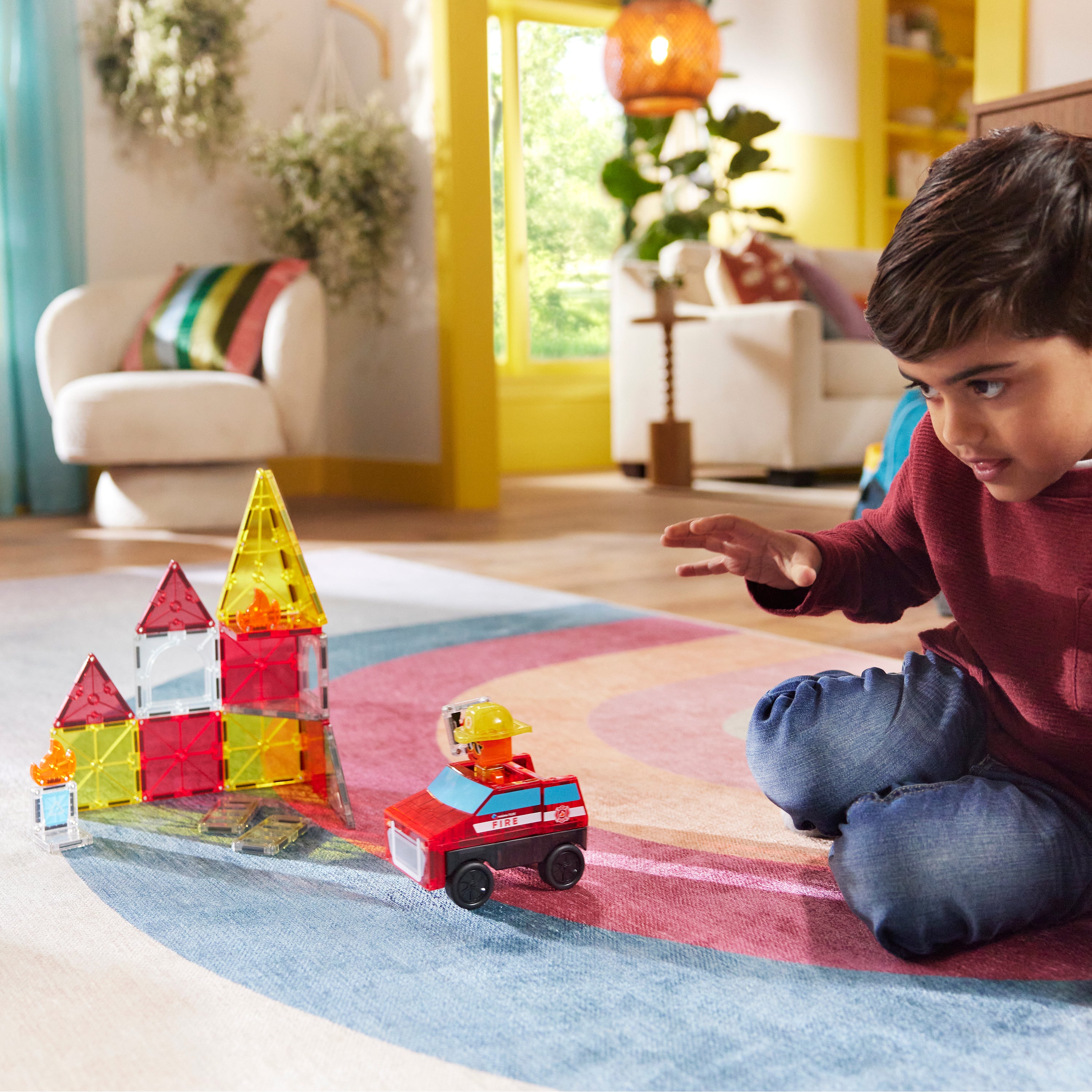 MAGNA-TILES® Fire Station met microMAGS (27 stuks)
