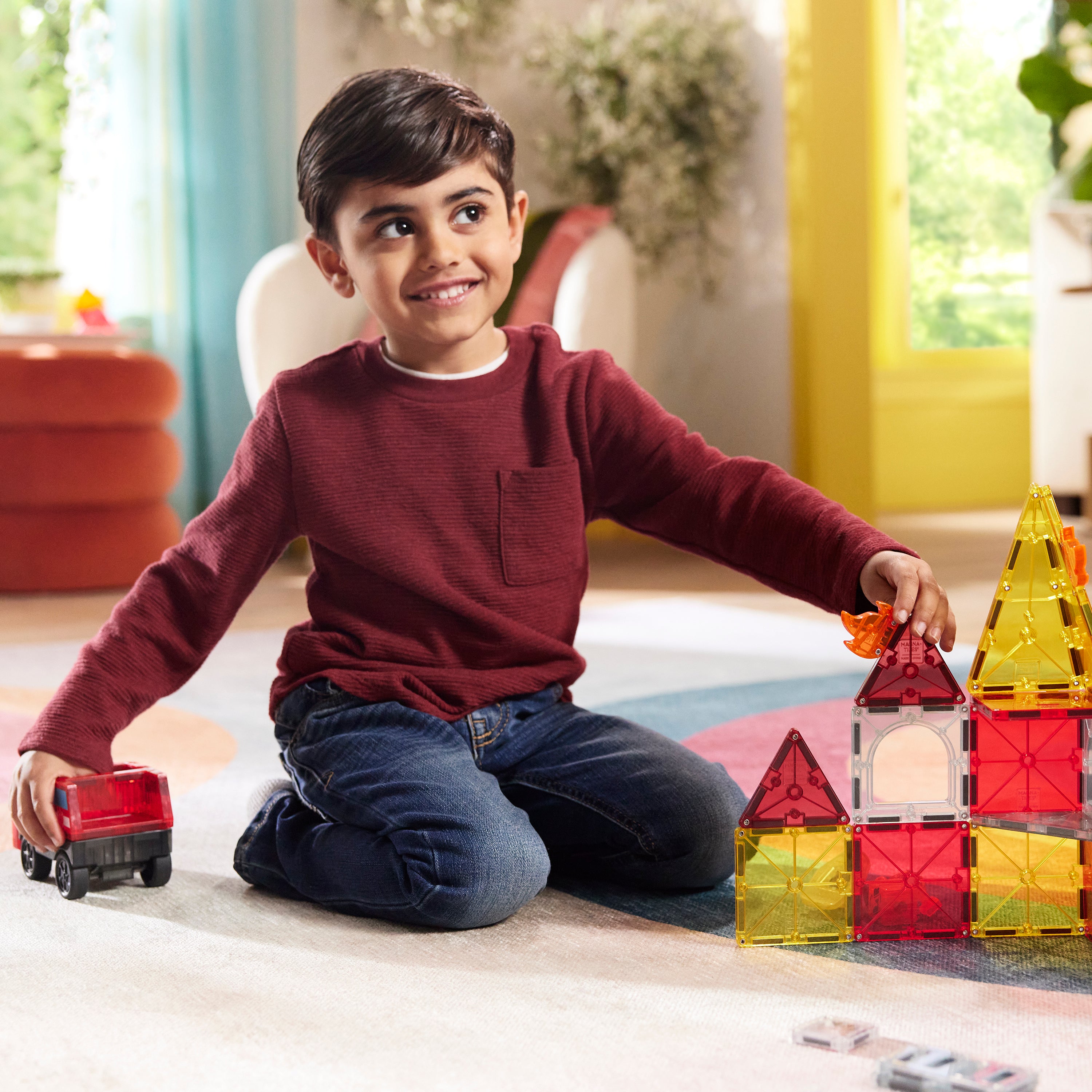 MAGNA-TILES® Fire Station met microMAGS (27 stuks)