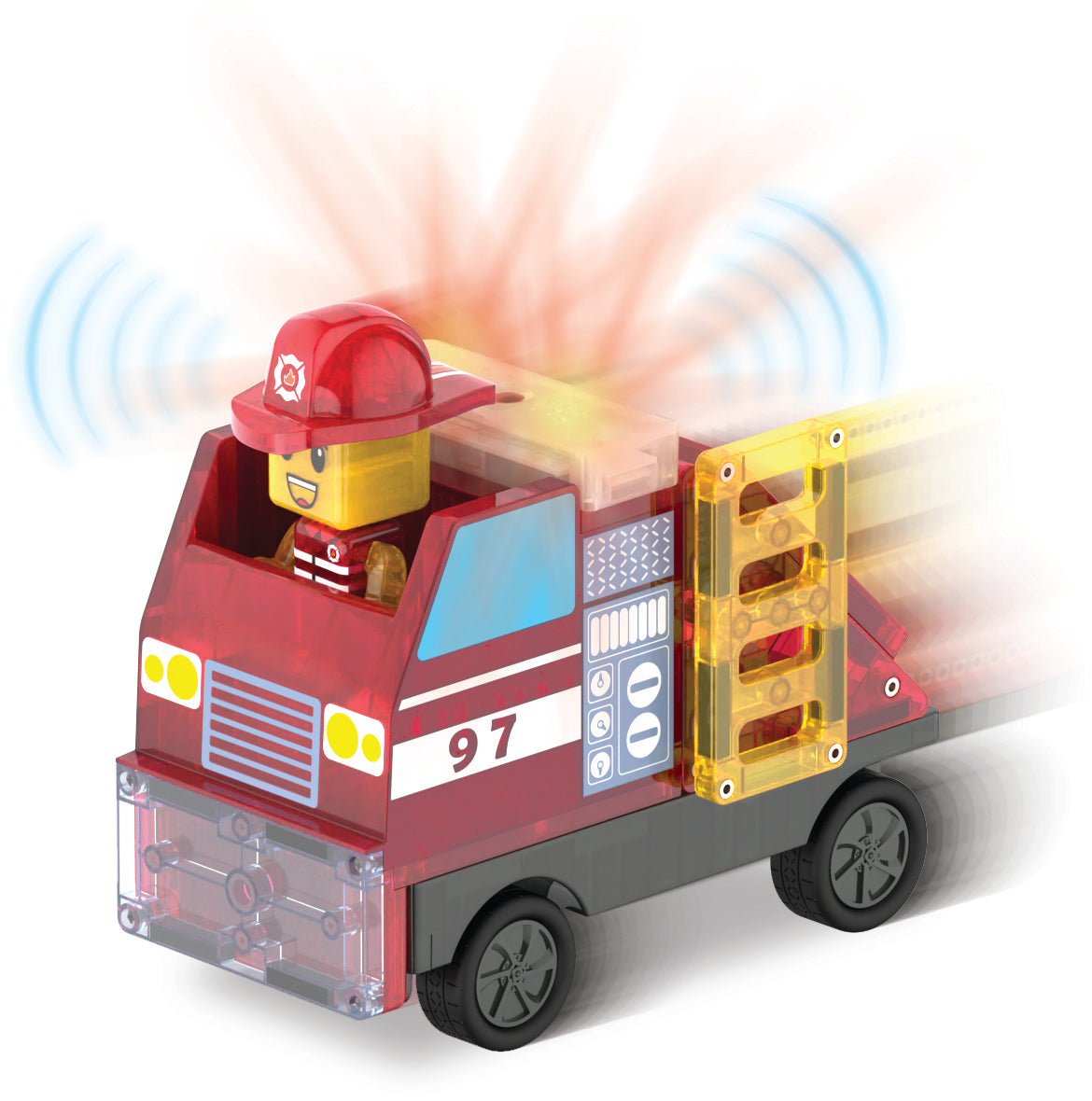 MAGNA-TILES® Fire Station met microMAGS (50 stuks)