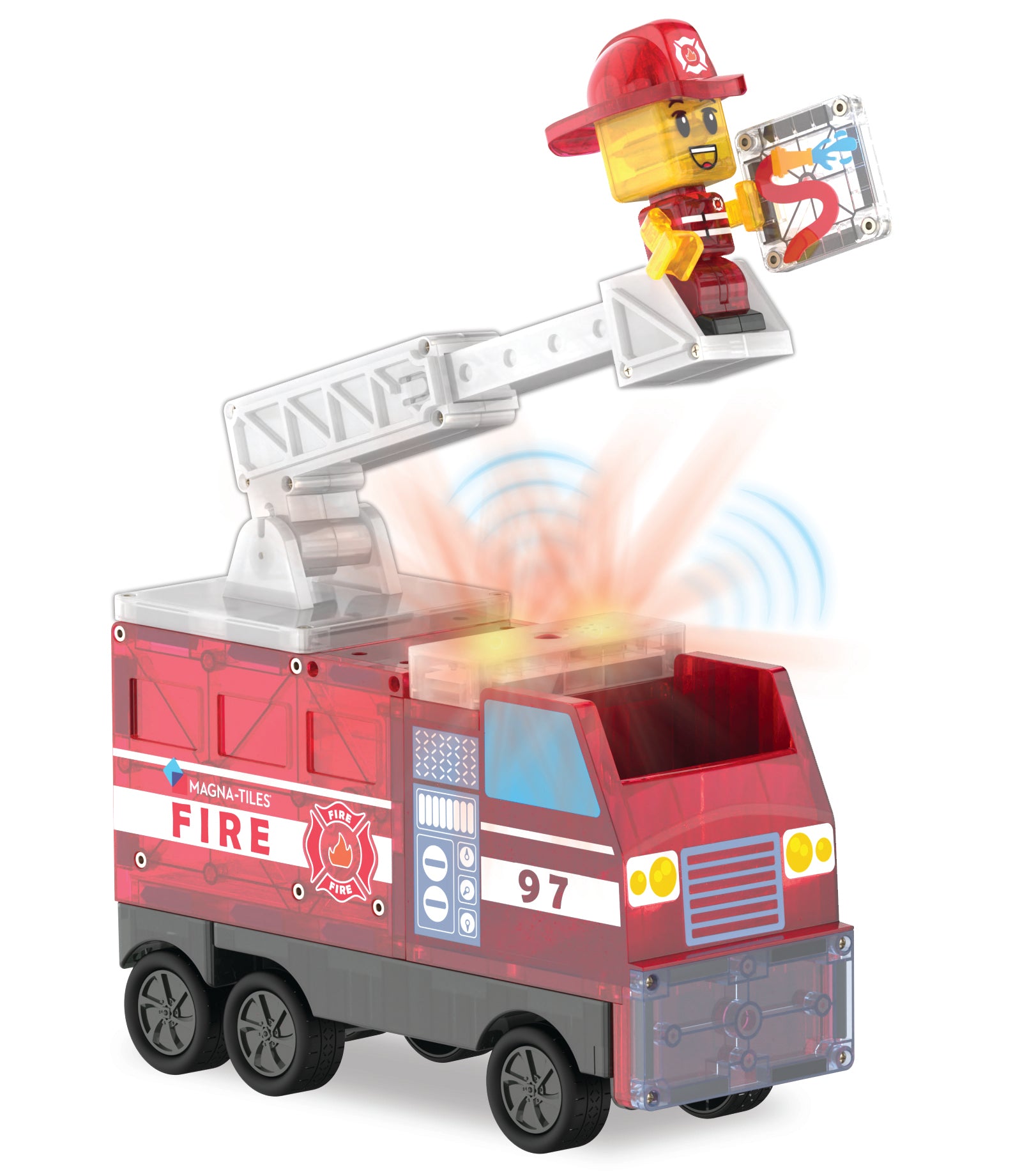 MAGNA-TILES® Fire Station met microMAGS (50 stuks)