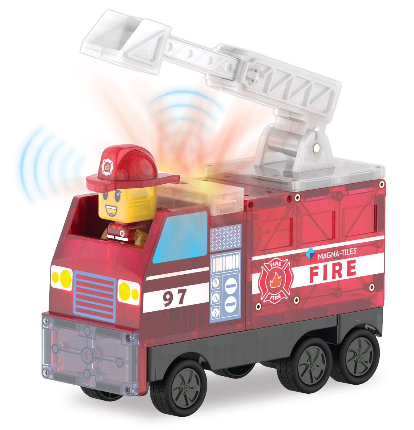 MAGNA-TILES® Fire Station met microMAGS (50 stuks)