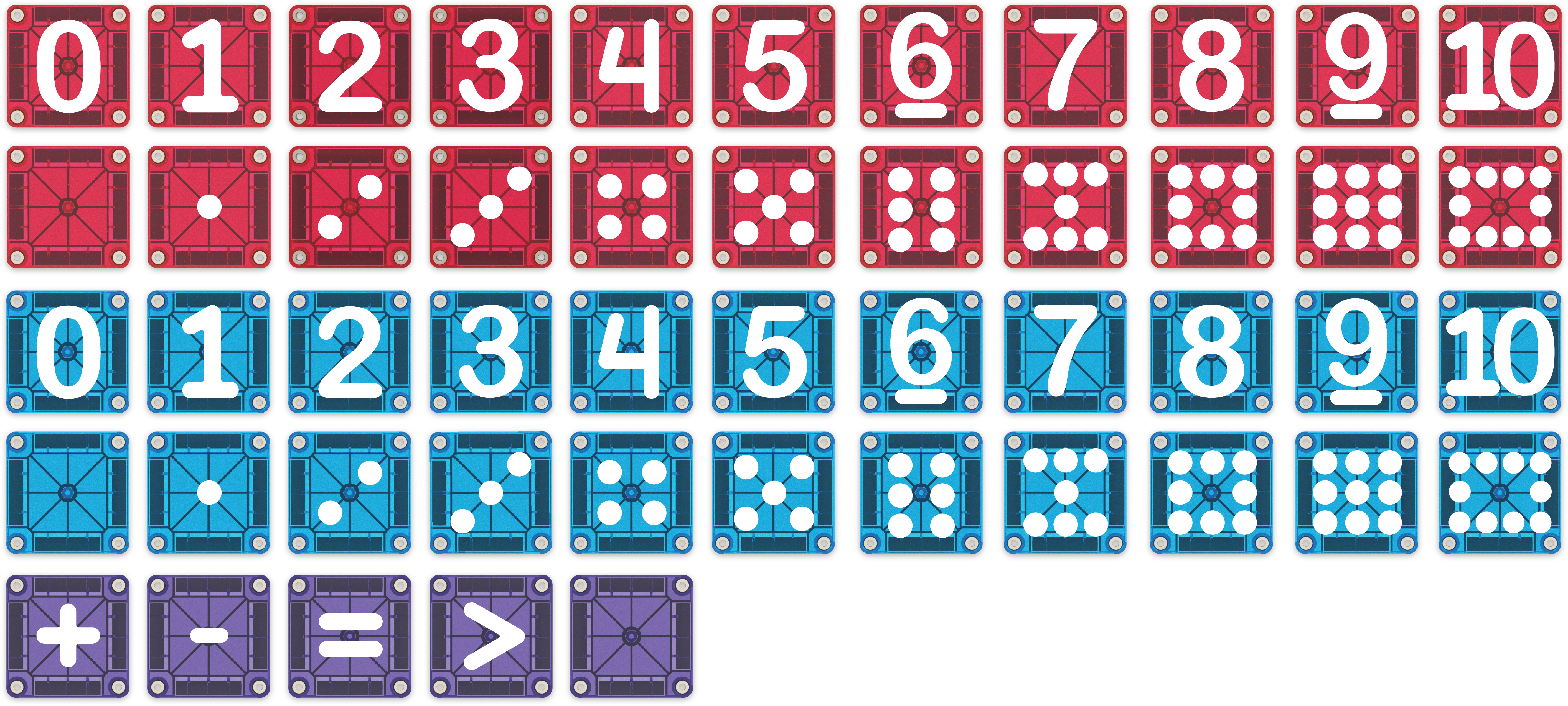 Magna-Tiles - Maison Colette - microMAGS Leernummers 56 stuks