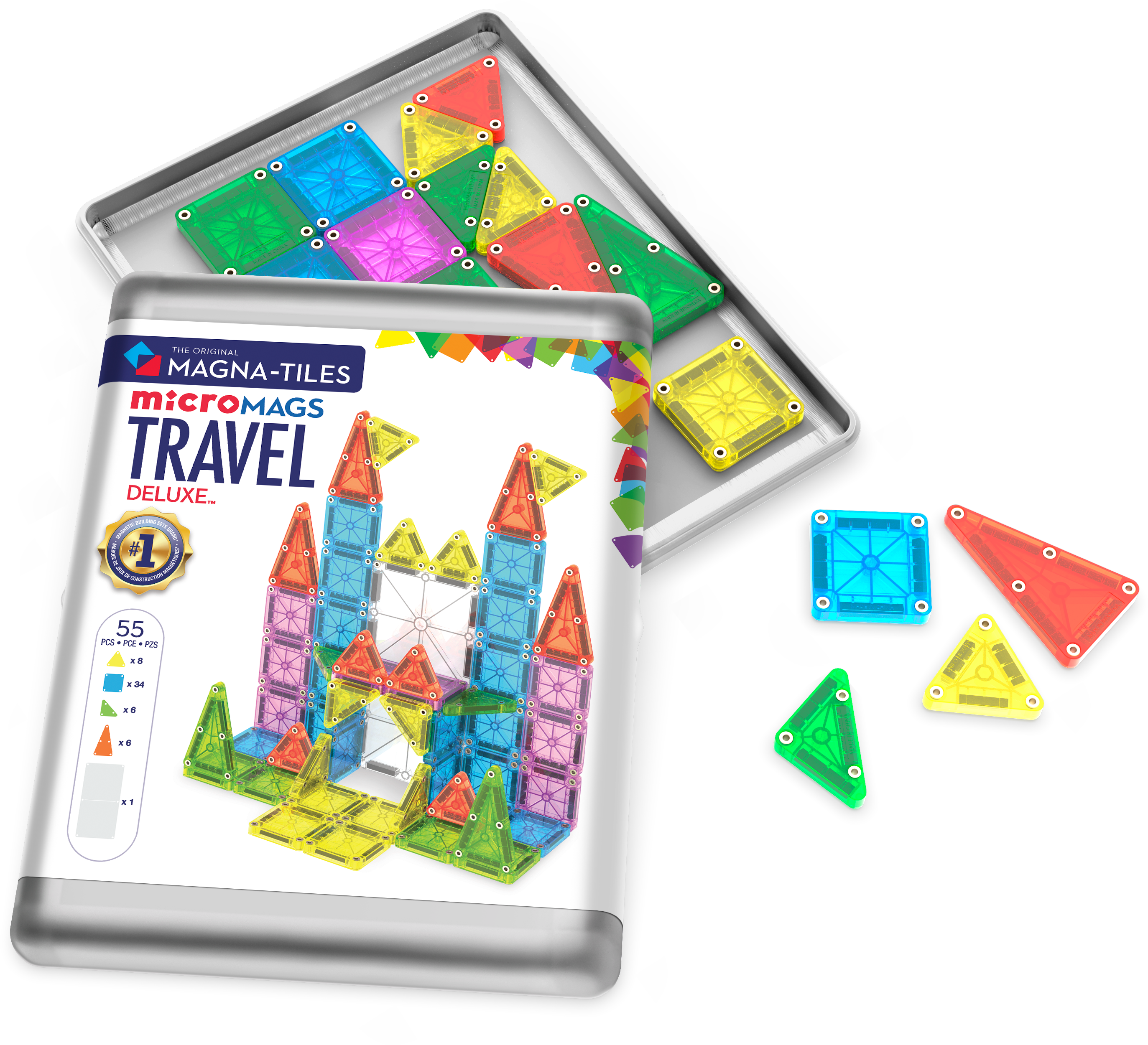 MAGNA-TILES® Travel set Deluxe MicroMags (55 stuks)