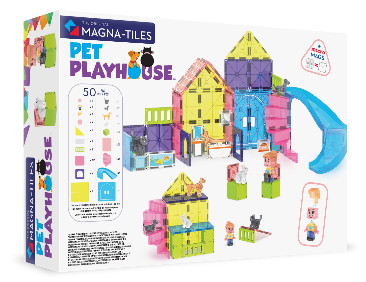 MAGNA-TILES® Pet Playhouse (50 stuks) met microMAGS en Cubes