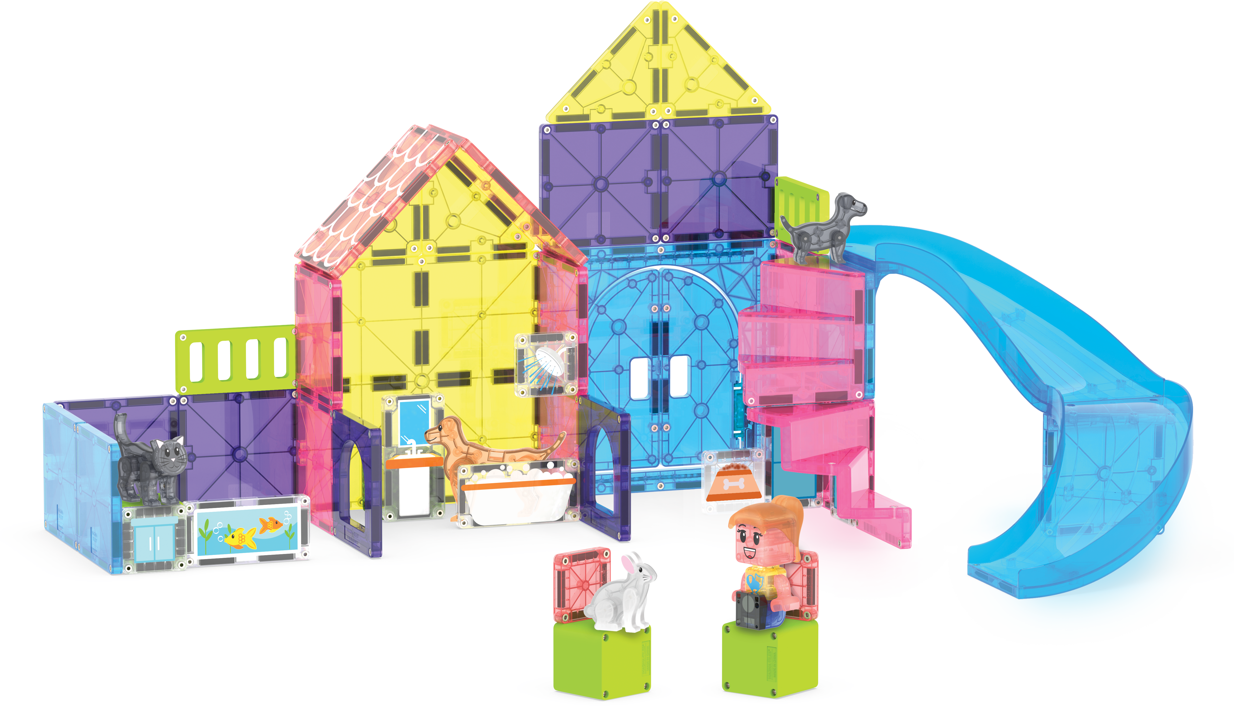MAGNA-TILES® Pet Playhouse (50 stuks) met microMAGS en Cubes