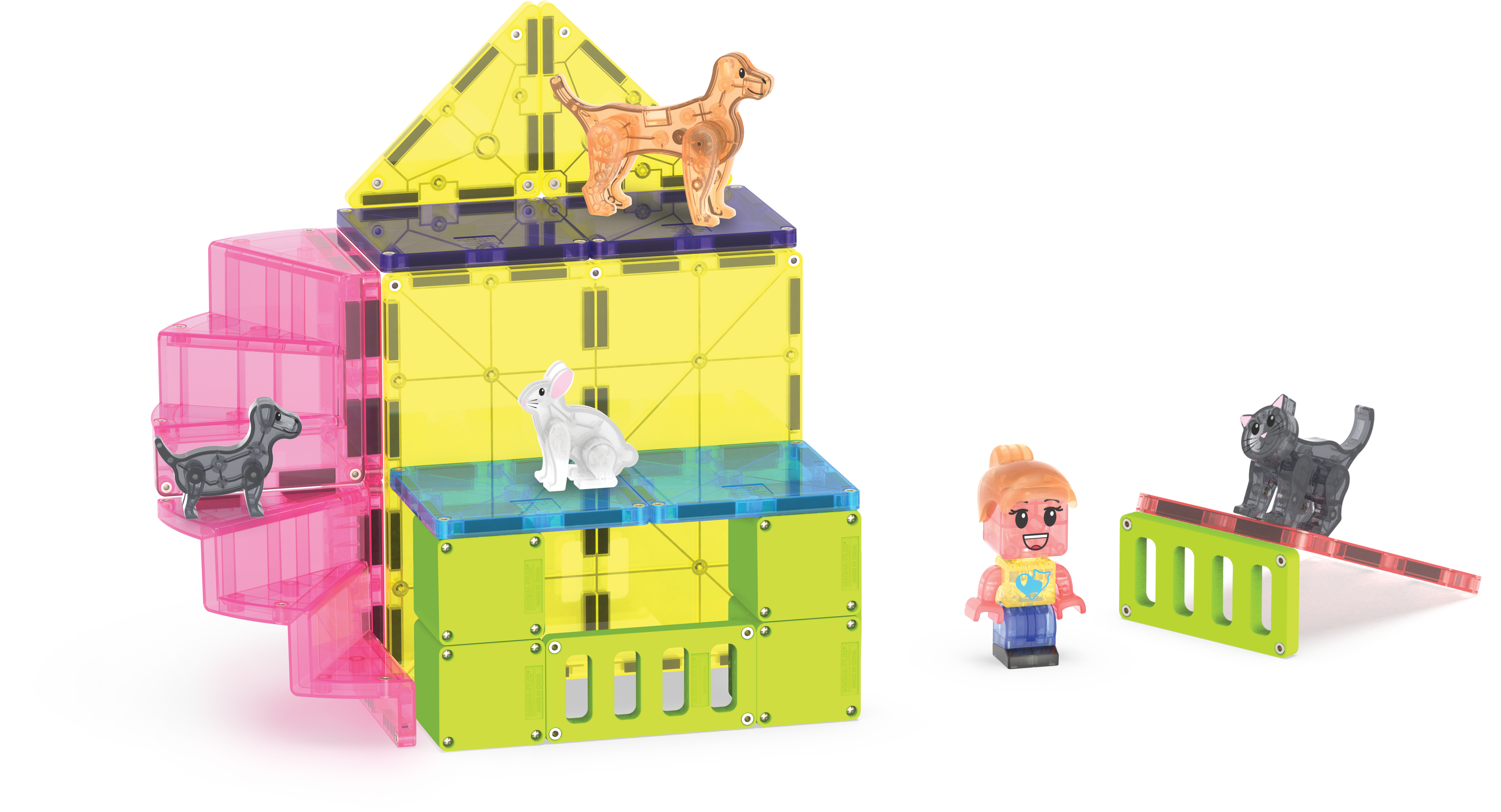 MAGNA-TILES® Pet Playhouse (50 stuks) met microMAGS en Cubes