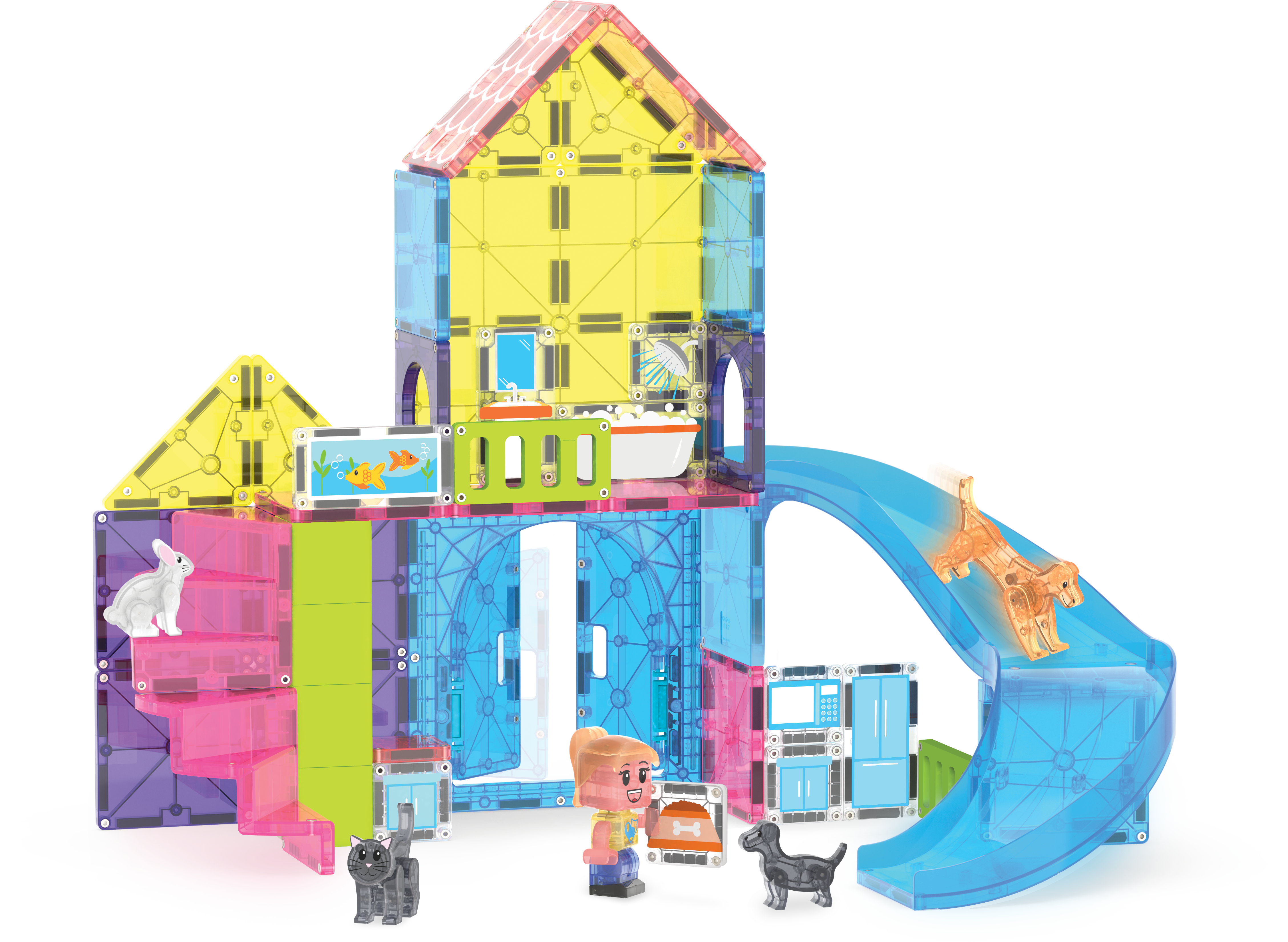 MAGNA-TILES® Pet Playhouse (50 stuks) met microMAGS en Cubes