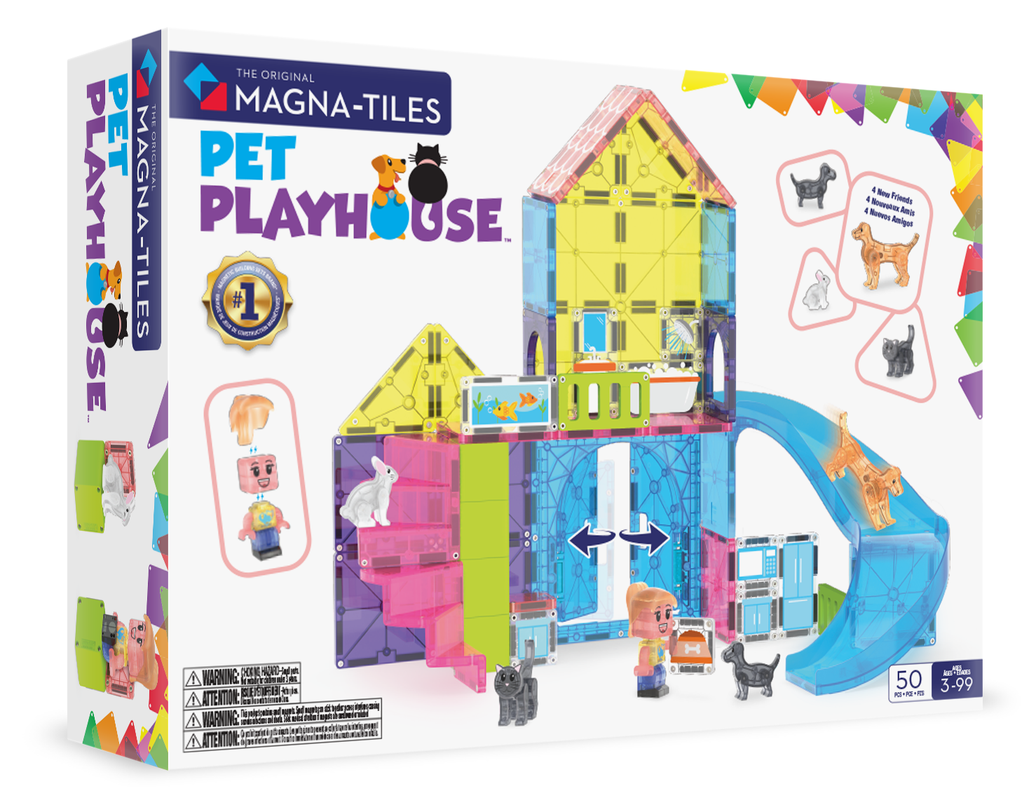 MAGNA-TILES® Pet Playhouse (50 stuks) met microMAGS en Cubes