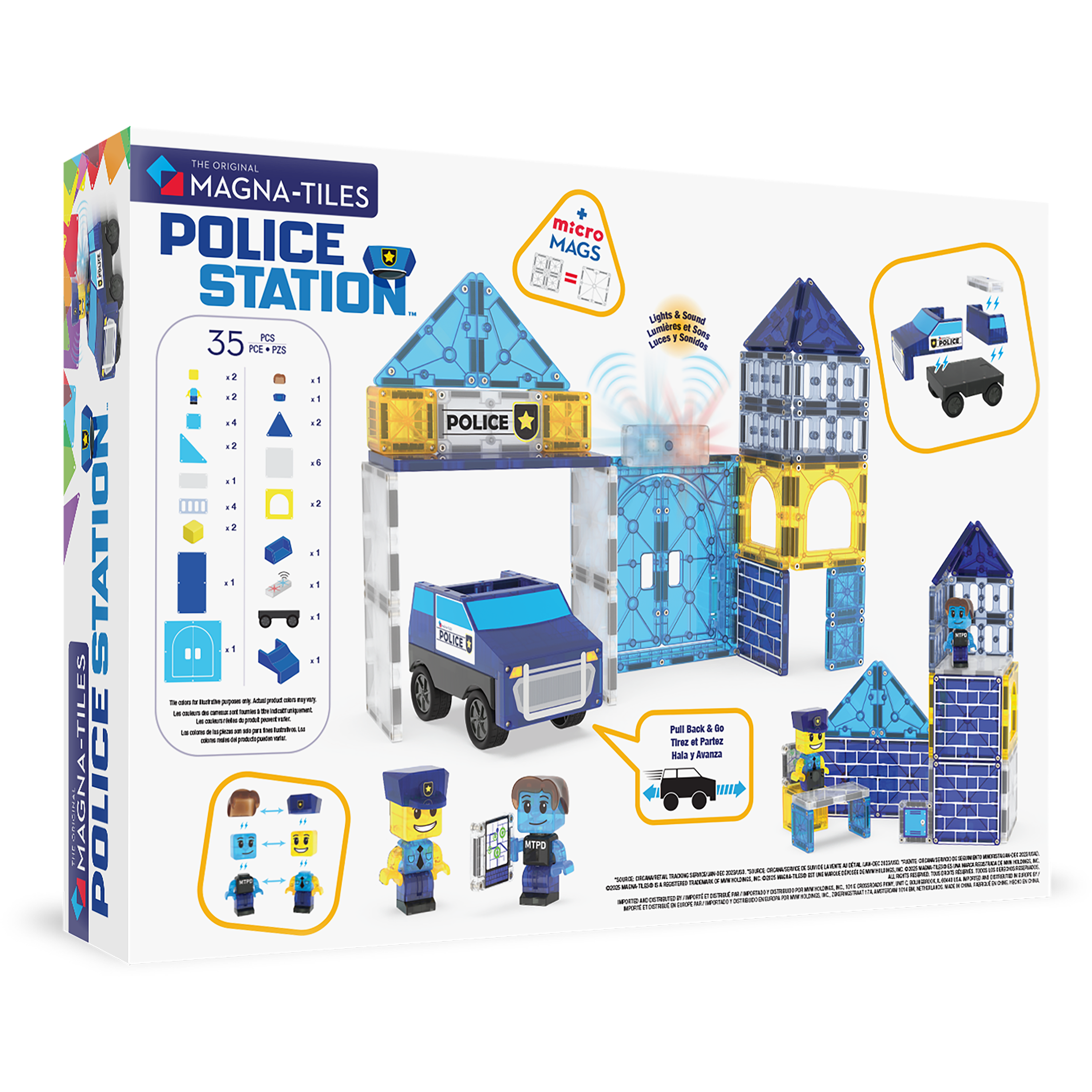 MAGNA-TILES® Police Station met microMAGS (35 stuks)