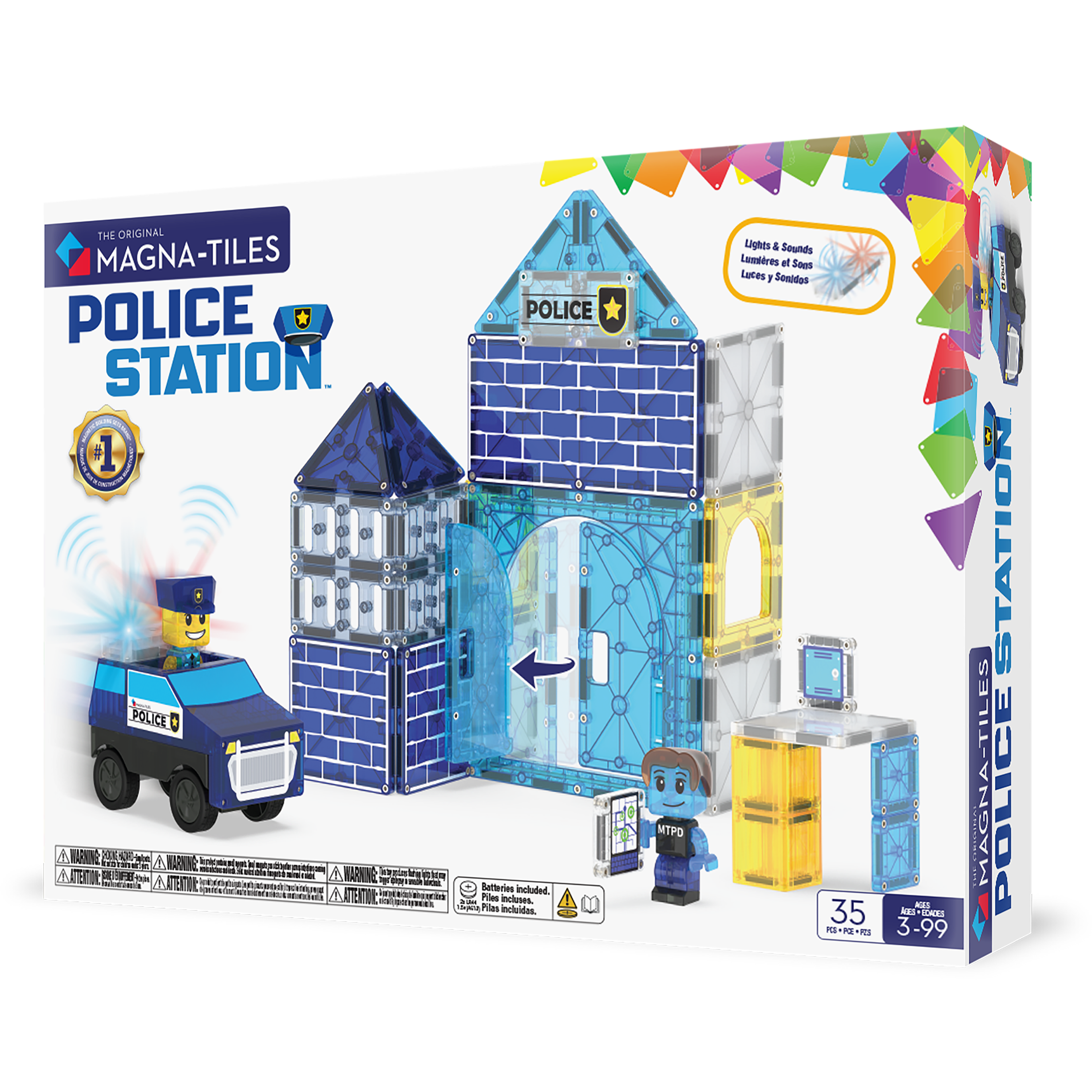 MAGNA-TILES® Police Station met microMAGS (35 stuks)