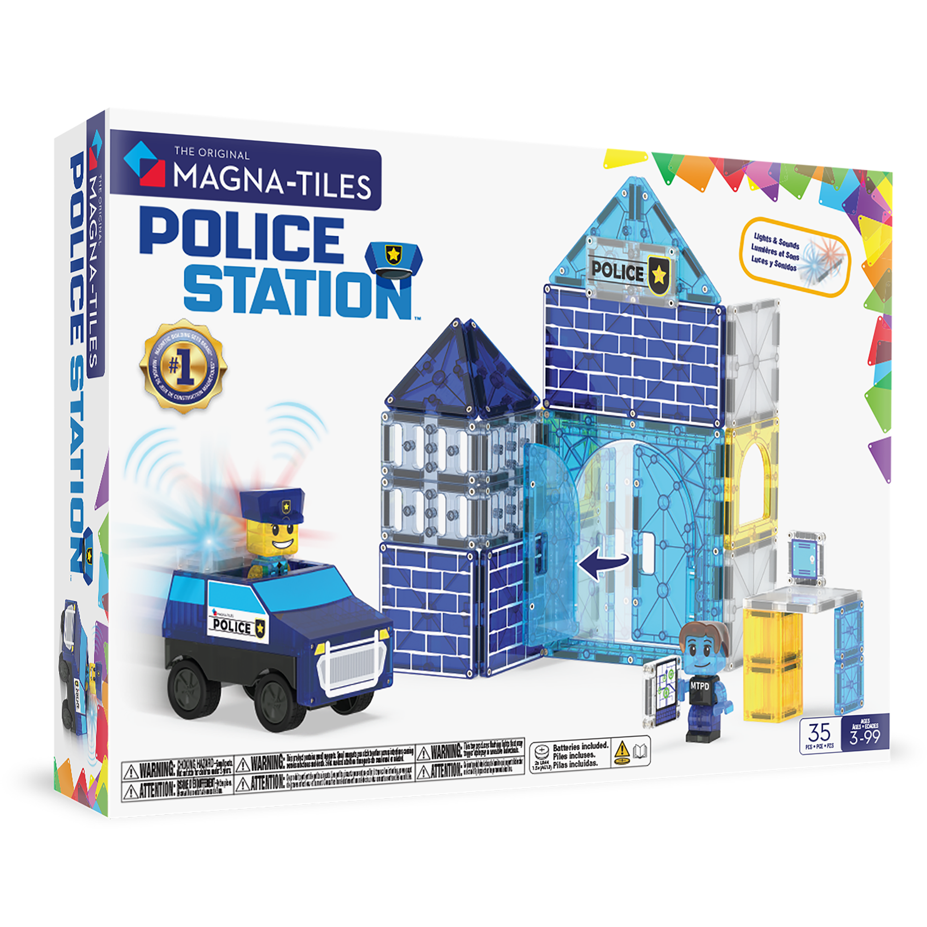 MAGNA-TILES® Police Station met microMAGS (35 stuks)