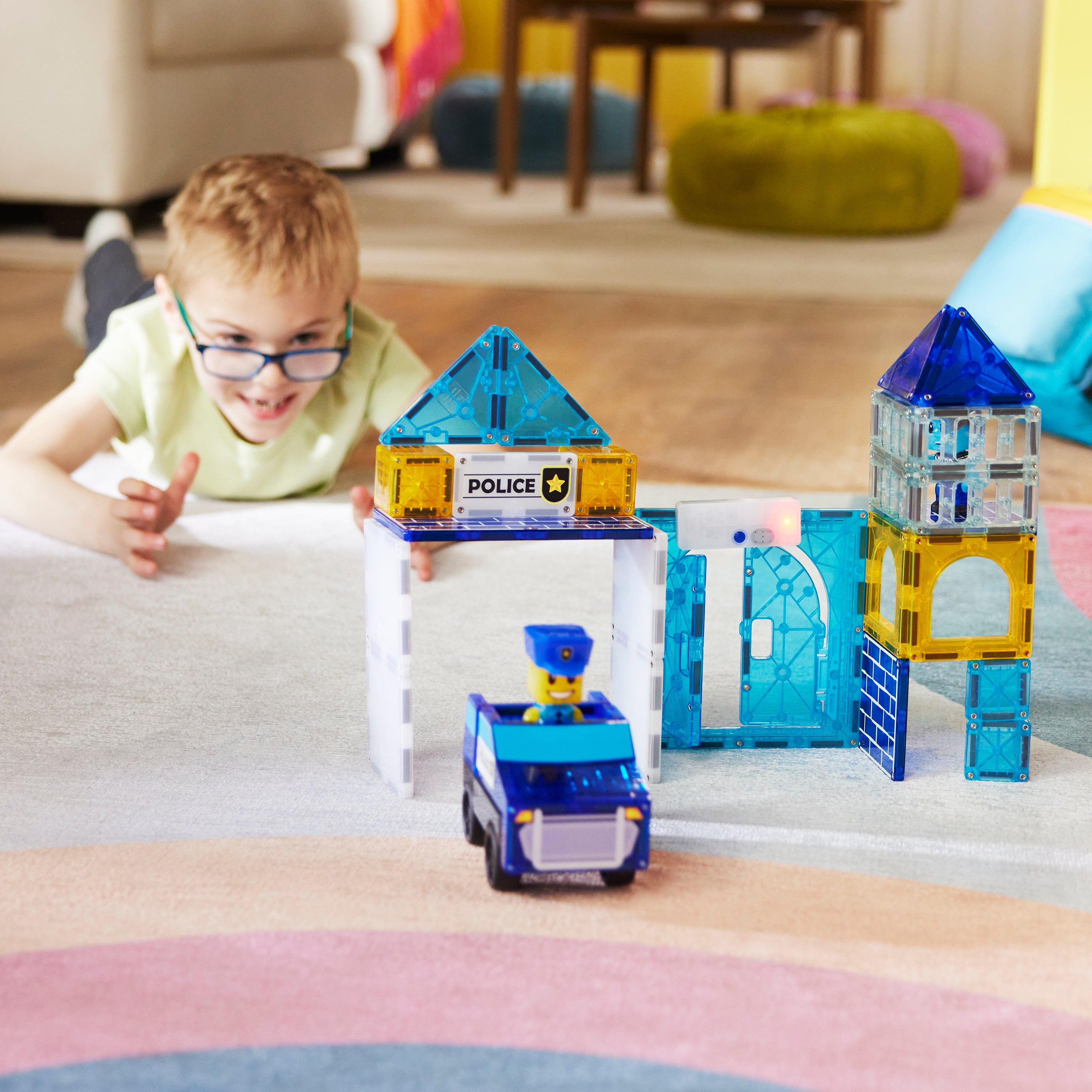 MAGNA-TILES® Police Station met microMAGS (35 stuks)