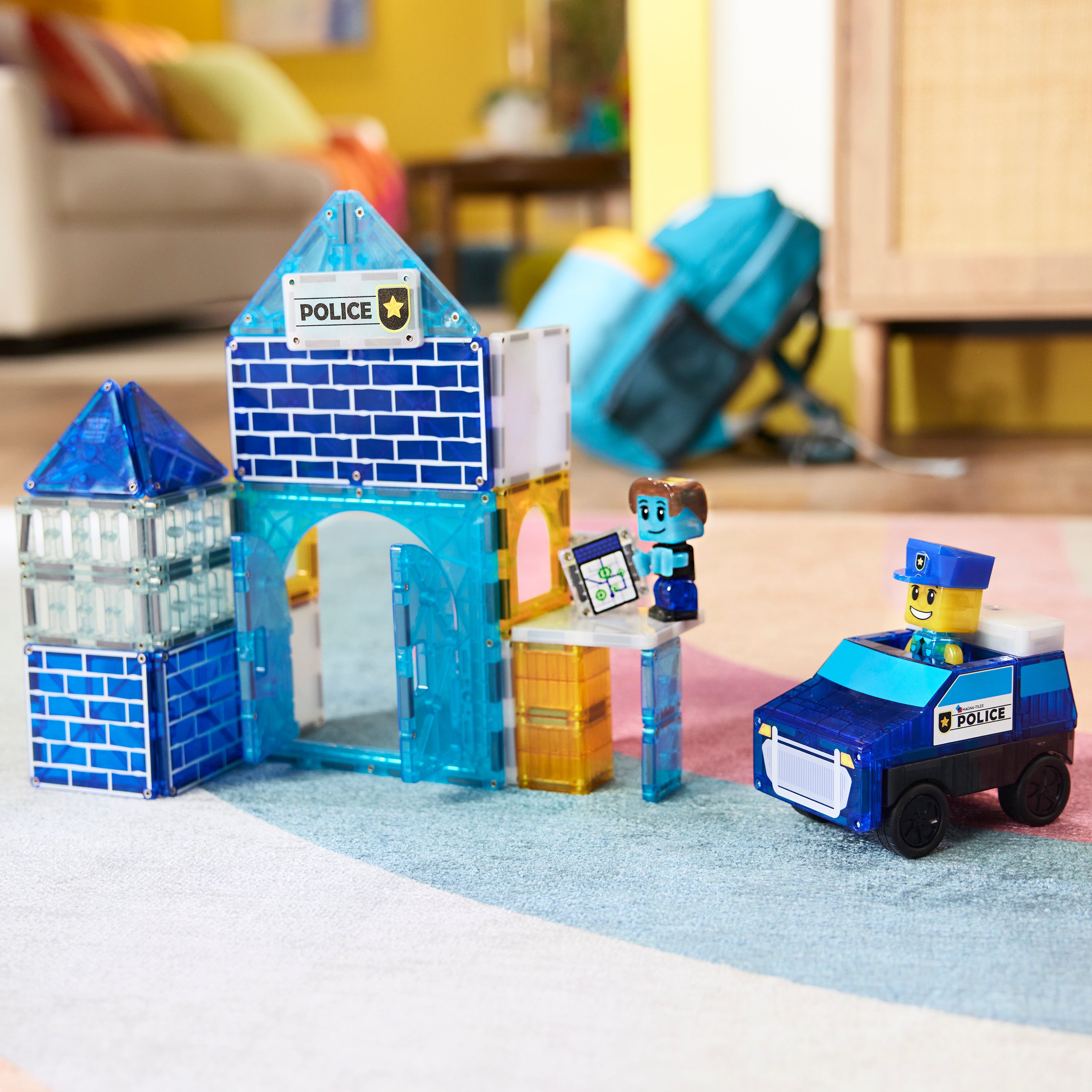 MAGNA-TILES® Police Station met microMAGS (35 stuks)