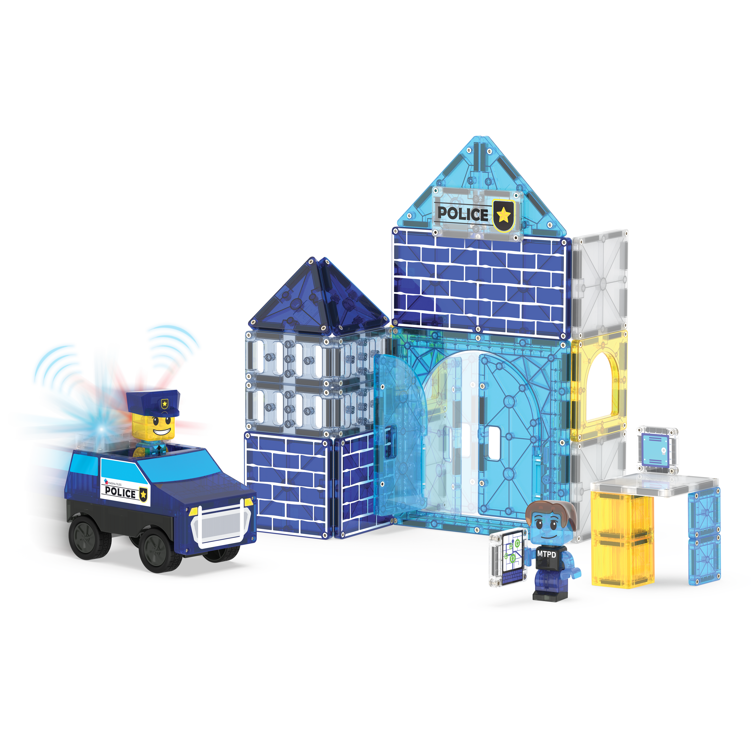MAGNA-TILES® Police Station met microMAGS (35 stuks)