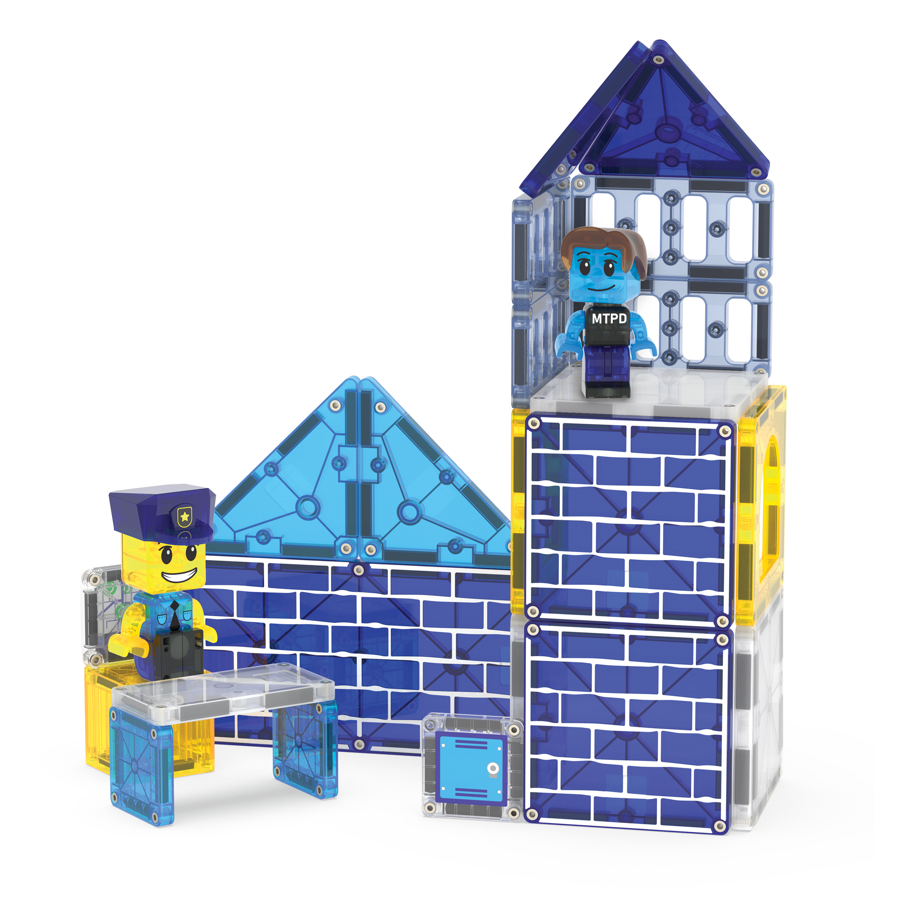 MAGNA-TILES® Police Station met microMAGS (35 stuks)