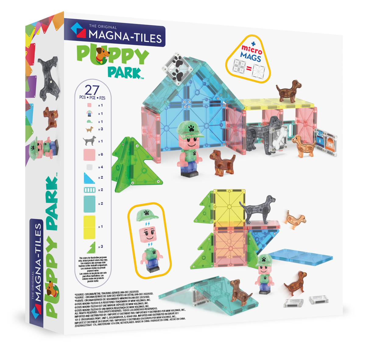 MAGNA-TILES® Puppy Park met microMAGS (27 stuks)