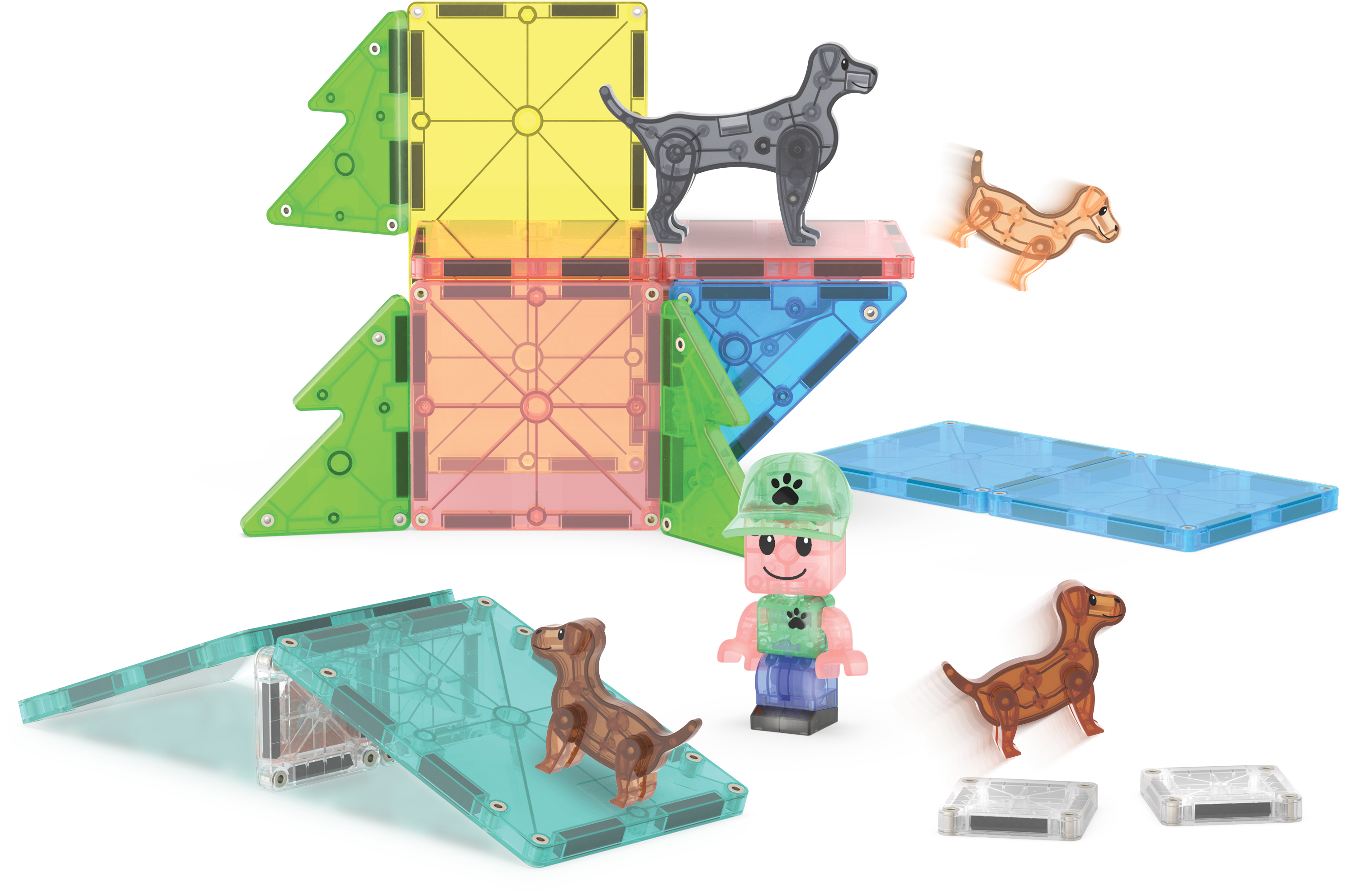 MAGNA-TILES® Puppy Park met microMAGS (27 stuks)