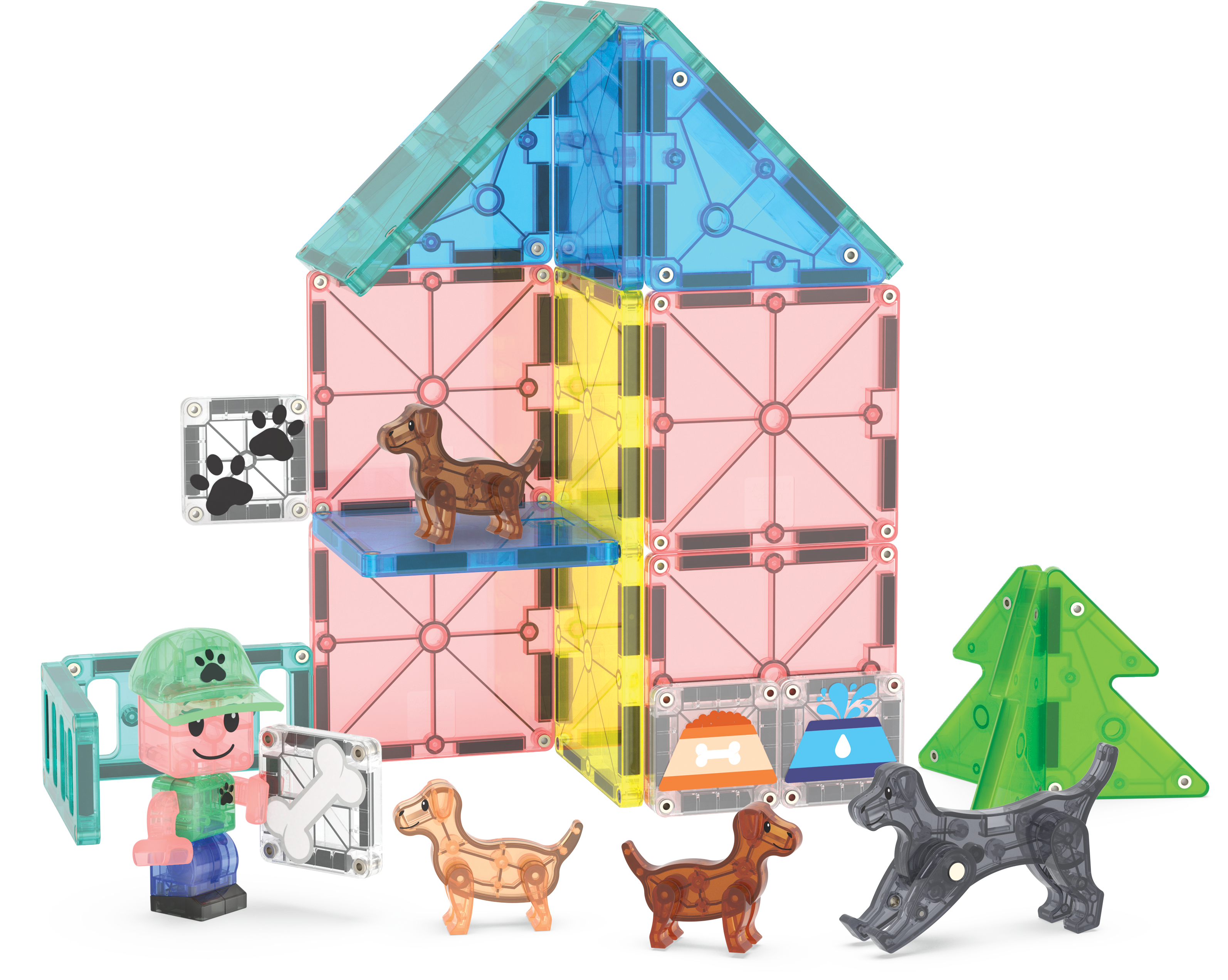 MAGNA-TILES® Puppy Park met microMAGS (27 stuks)