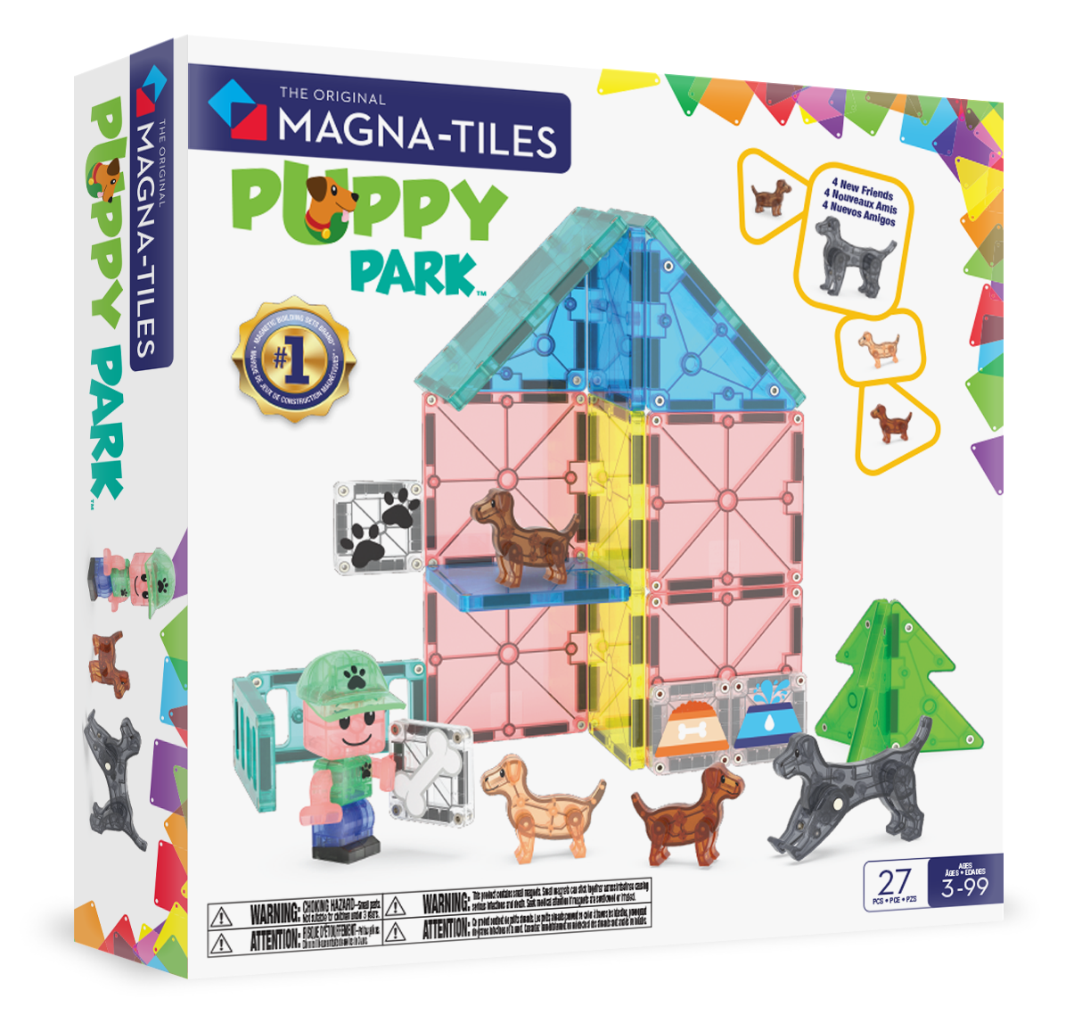 MAGNA-TILES® Puppy Park met microMAGS (27 stuks)