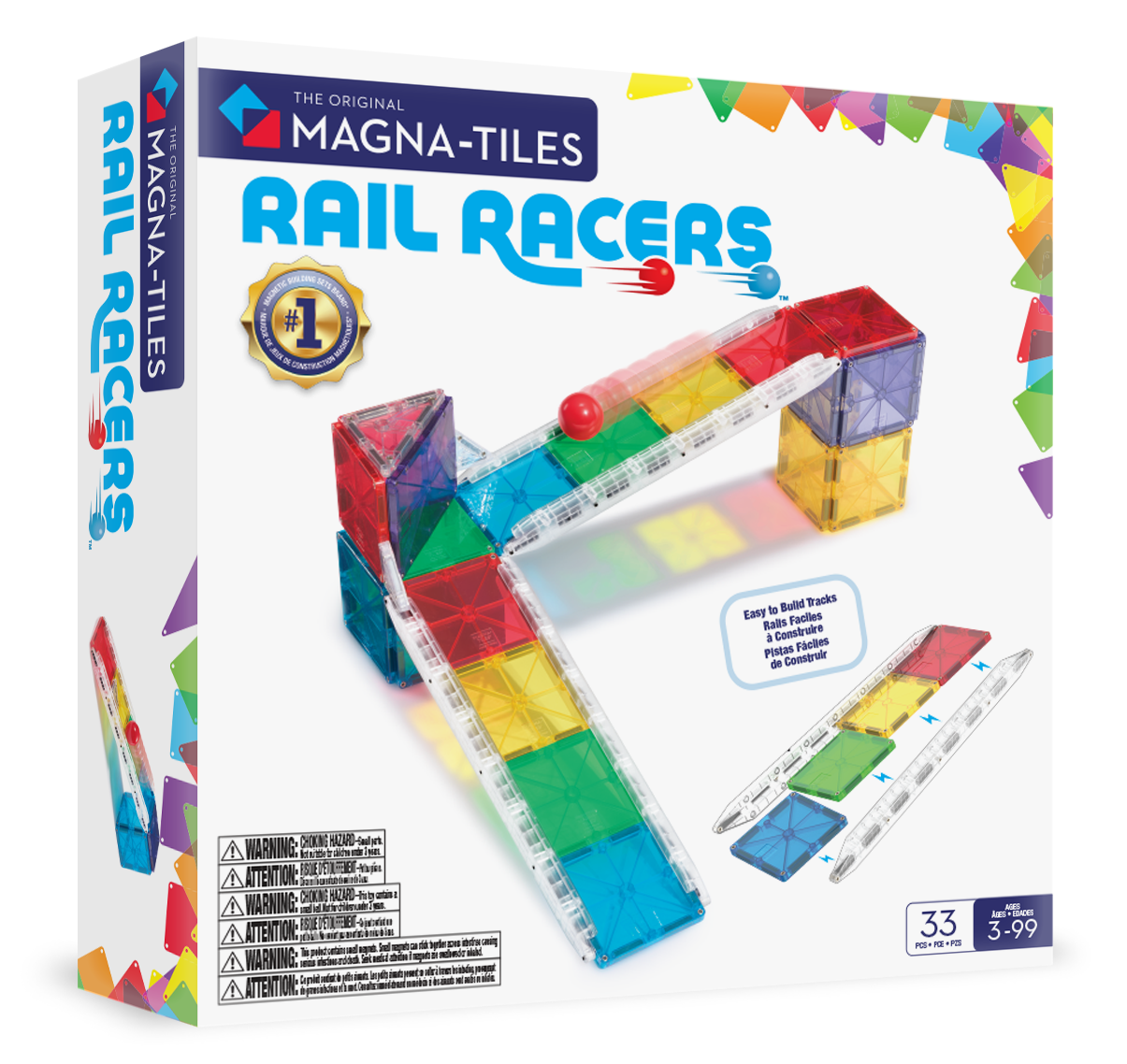 MAGNA-TILES® Rail Racers (33 stuks)