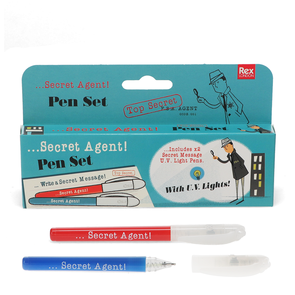 Rex London - Onzichtbare inkt spioenpennen Secret Agent (set van 2)