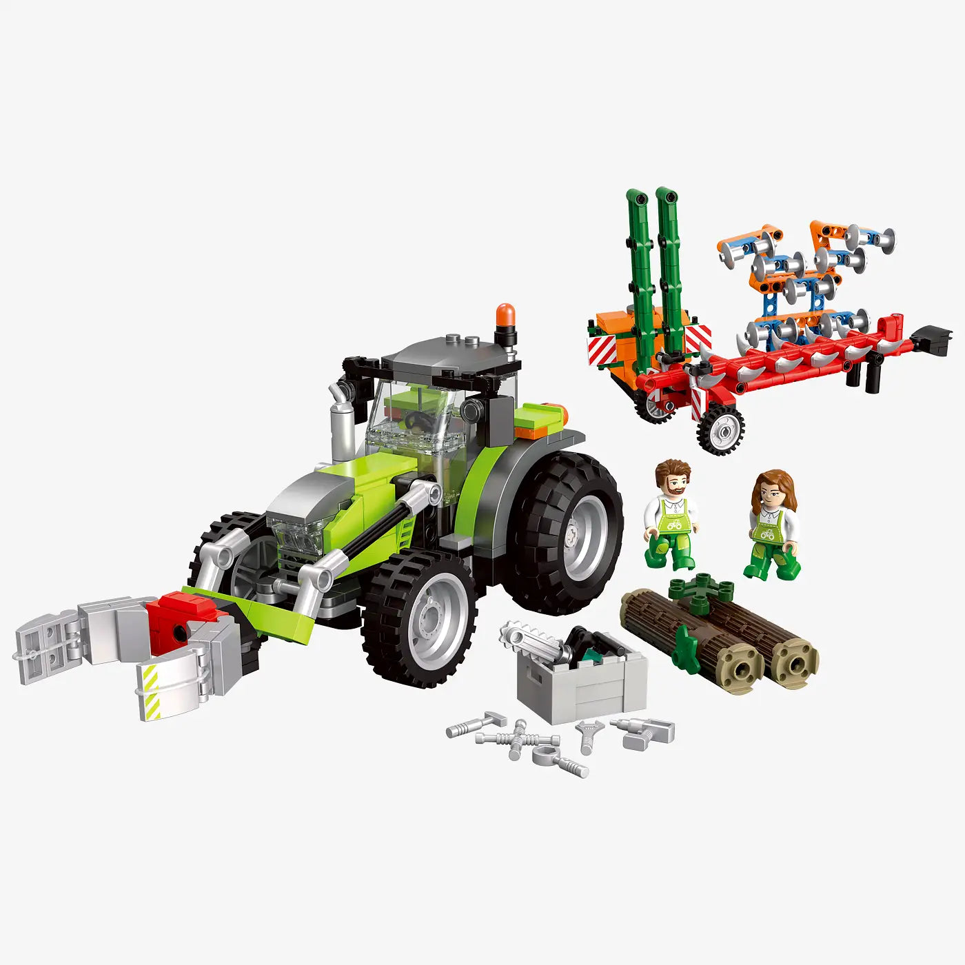 BlueBrixx - Grote Tractor met gereedschap (692 bouwstenen) 6+ jaar - bouwset