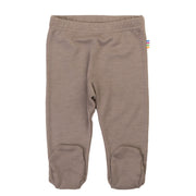 Joha - Wol/Zijde Legging met Voetjes - Donker Beige