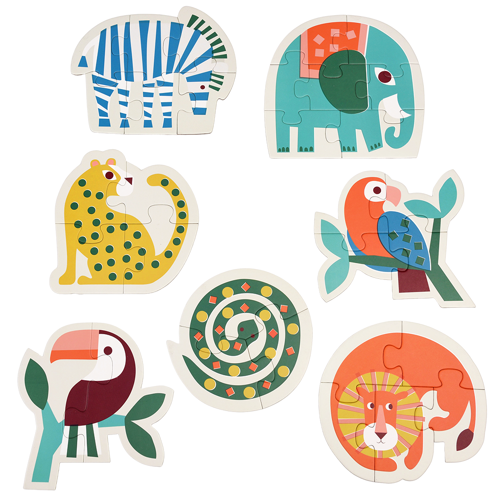 Rex London - Puzzelset Wild Wonders (7 dieren)