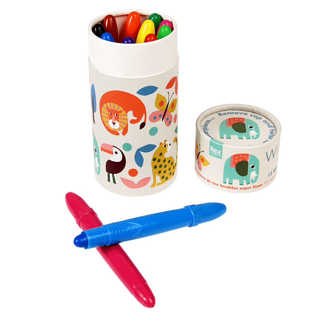 Rex London - Zijdezachte Kleurkrijtjes (set van 12) - Wild Wonders