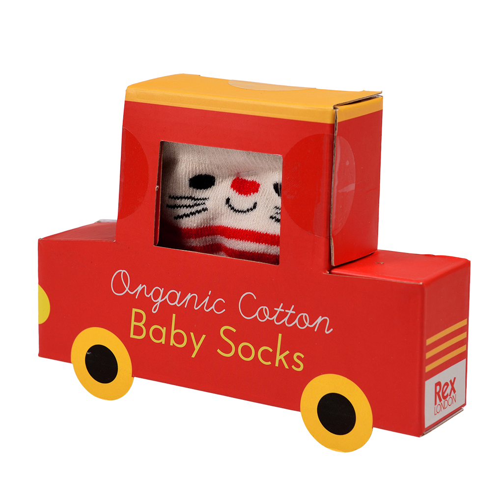 Rex London - Baby sokjes rode kat
