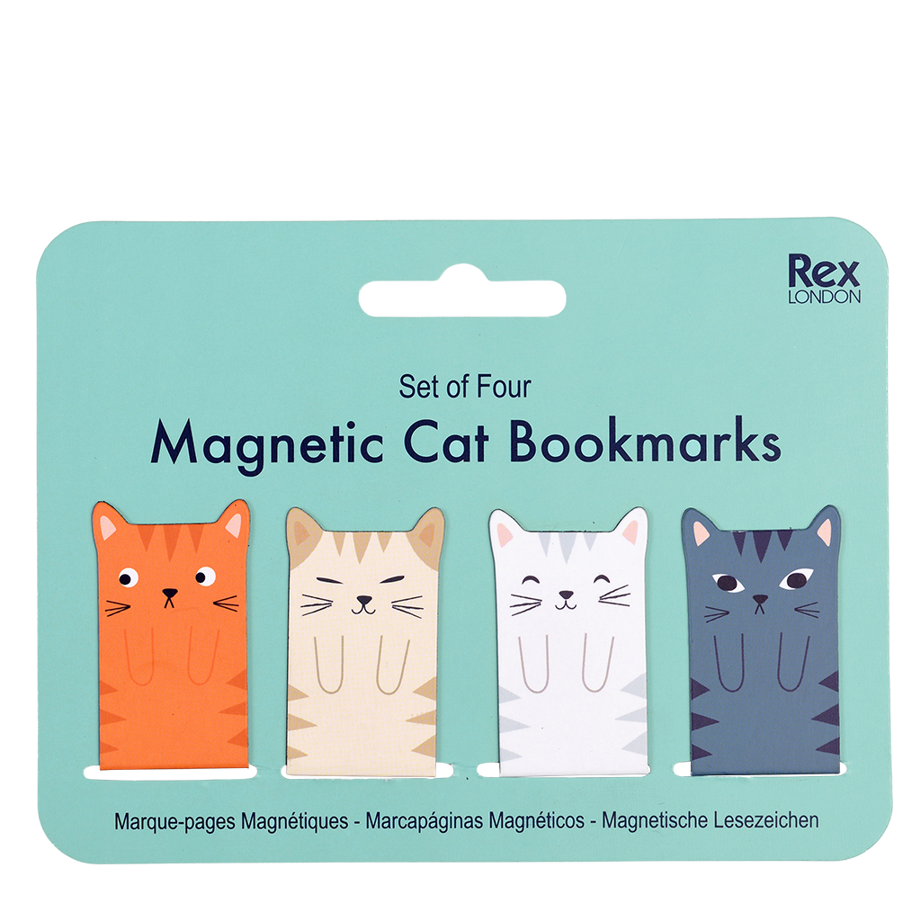 Rex London - Magnetische Boekenleggers Kat (set van 4)