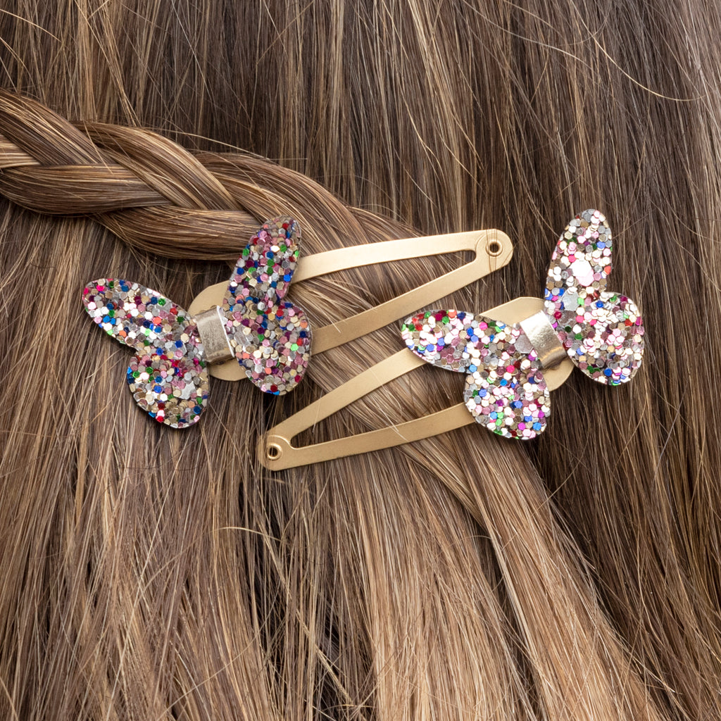 Rex London - Glitter haarspeldjes vlinder Fairies in the Garden (set van 2)