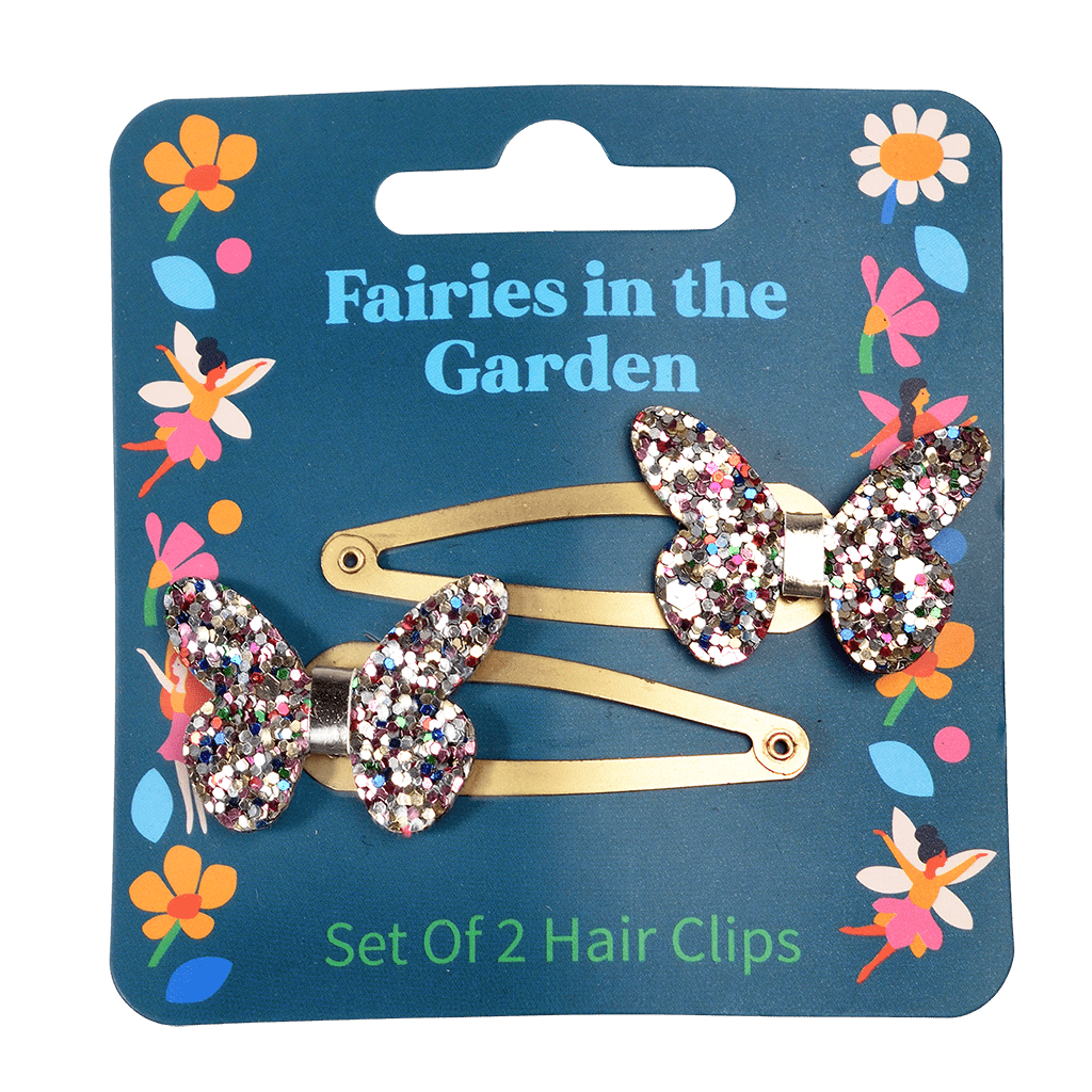 Rex London - Glitter haarspeldjes vlinder Fairies in the Garden (set van 2)