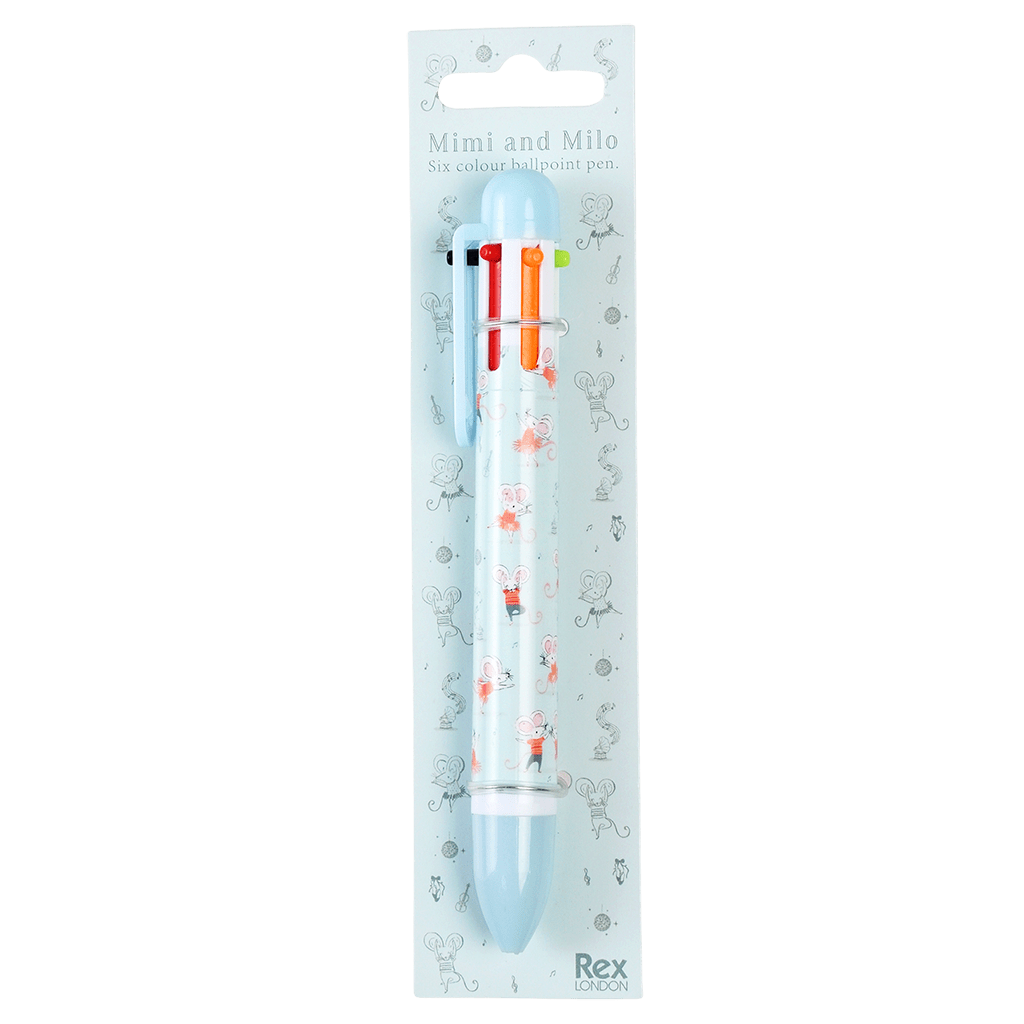Rex London - Balpen met zes kleuren Mouse Ballet
