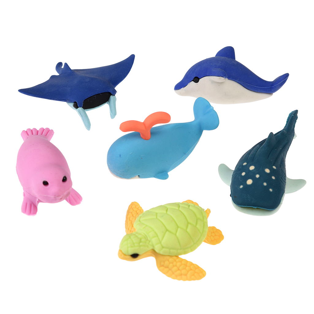 Rex London - Zeedieren gummetjes (set van 6)