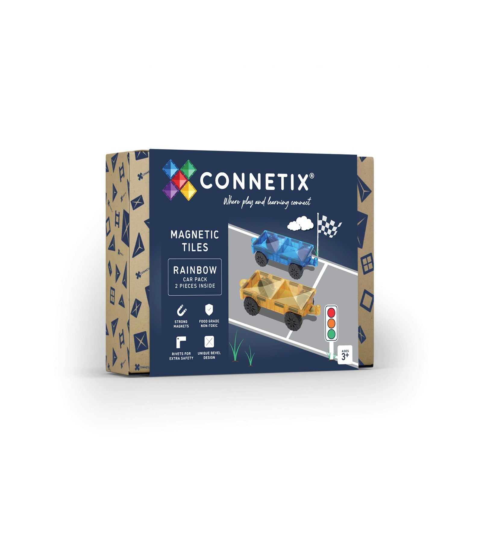 CONNETIX - 2 auto's of treinen - magnetisch constructiespeelgoed